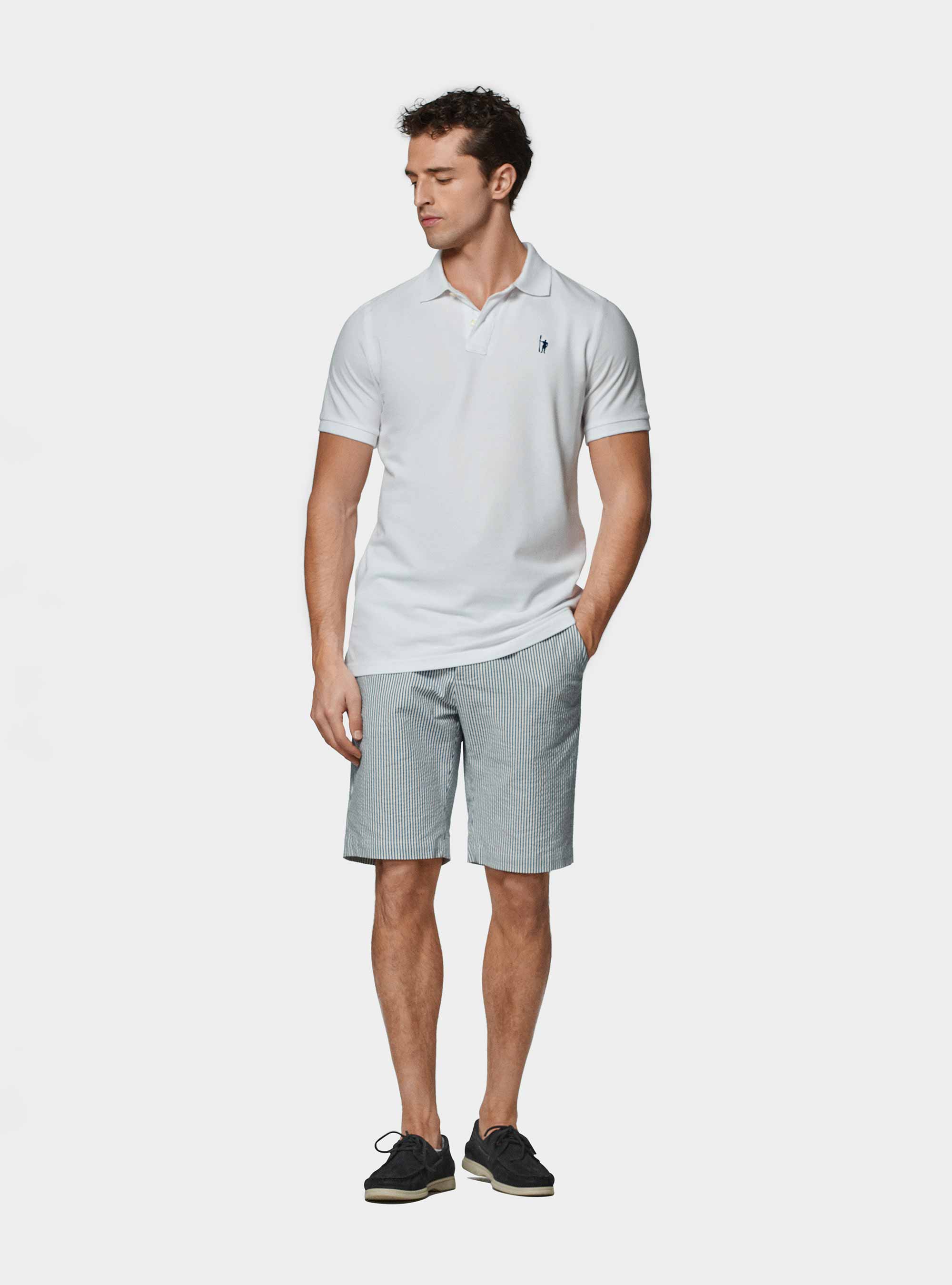 Polo classique en piqu&eacute;, BLANC