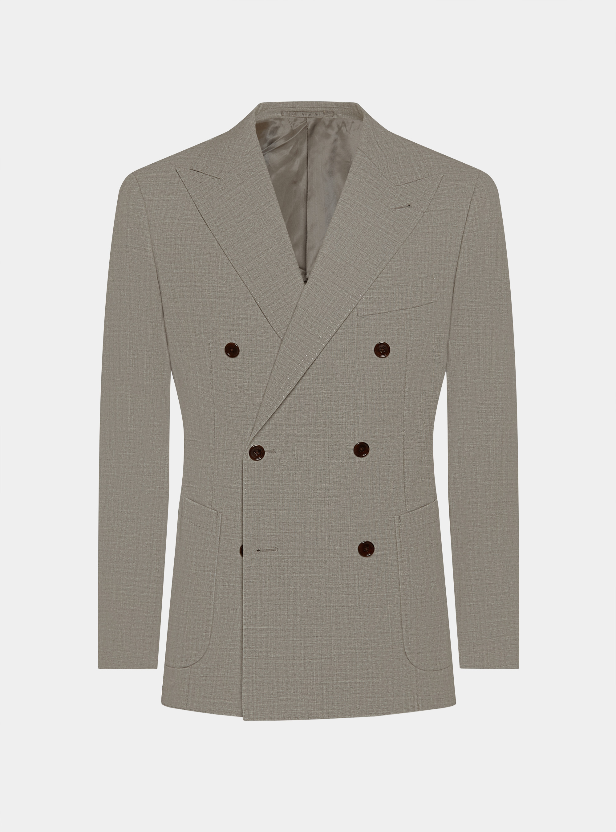 Giacca doppiopetto in pura lana Vitale Barberis Canonico, ECRU
