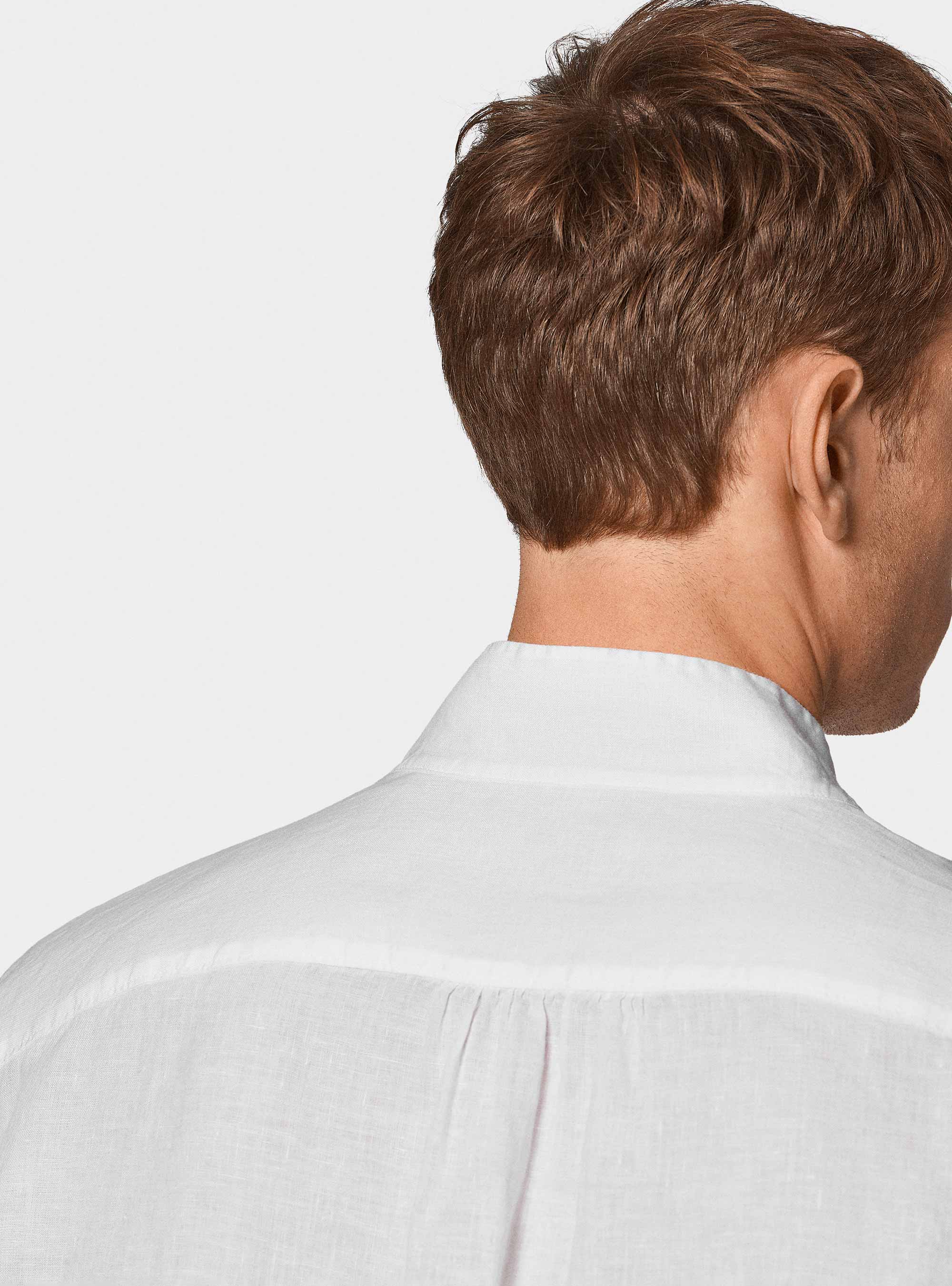 Chemise cor&eacute;enne en pur lin, BLANC