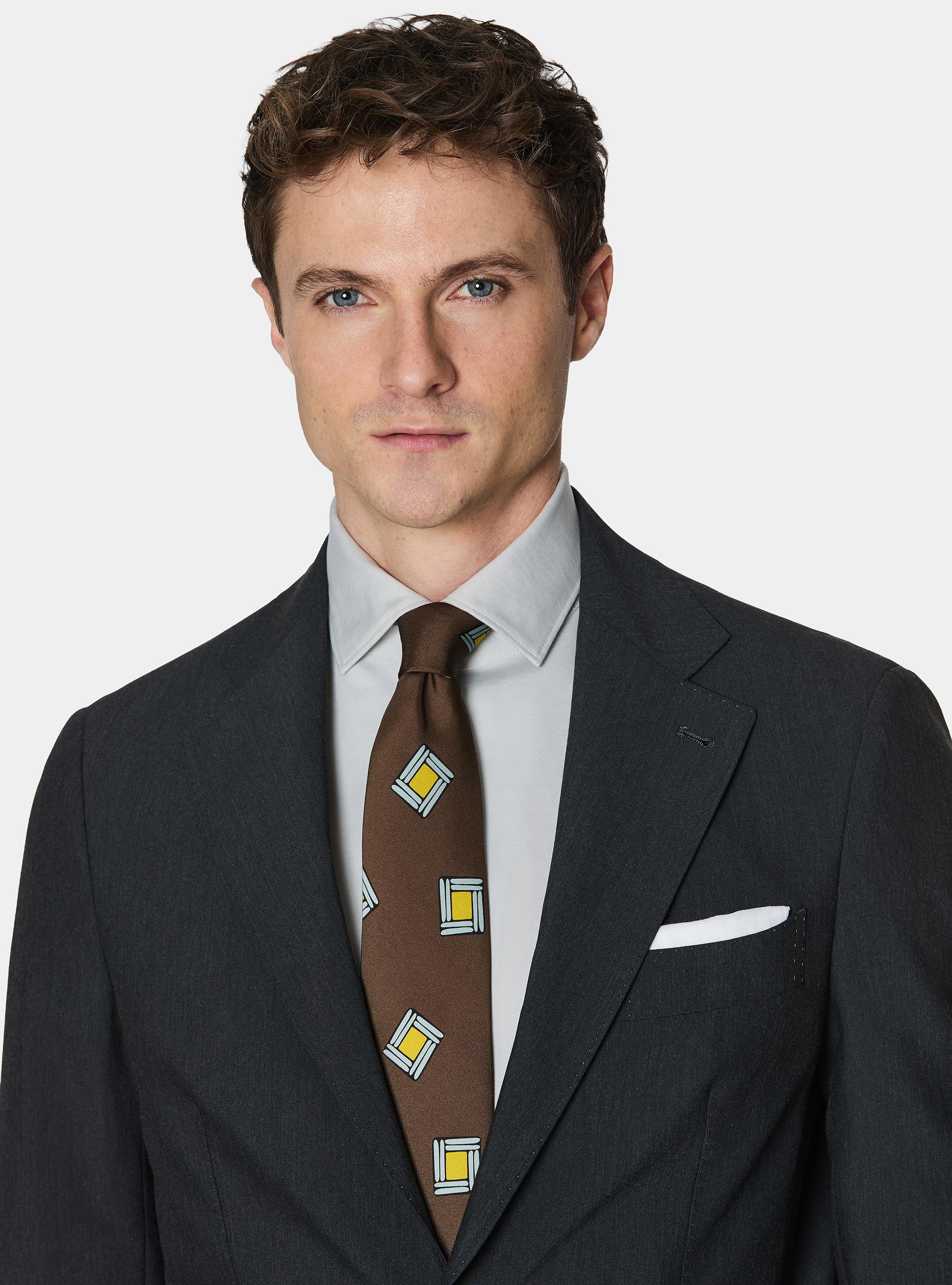 Slim fit suit blazer, ASPHALT GREY