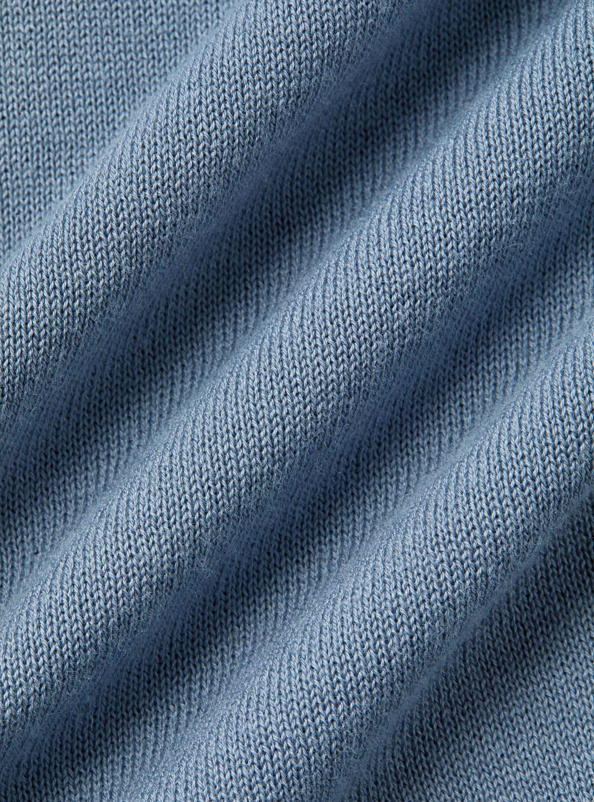 Buttonless knitted polo shirt in extra-fine cotton, AVIO 0292C