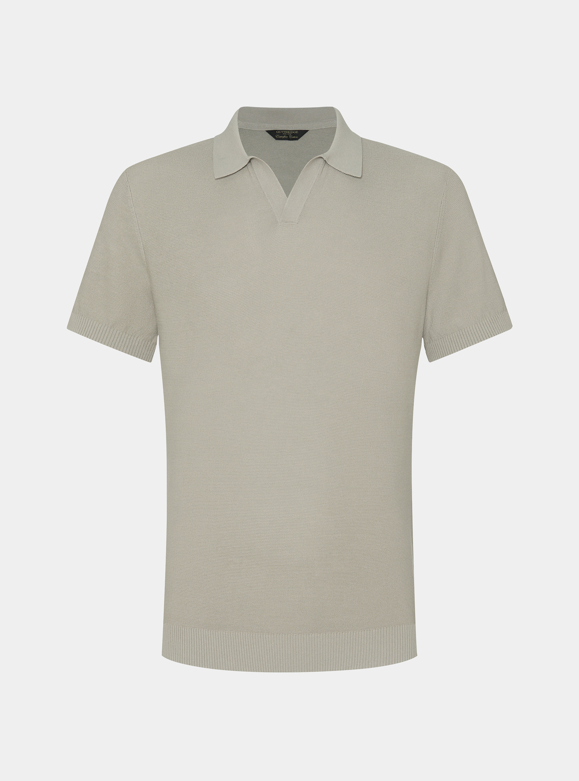 Gestricktes Links-Poloshirt aus extrafeiner Baumwolle, SABBIA 0561C