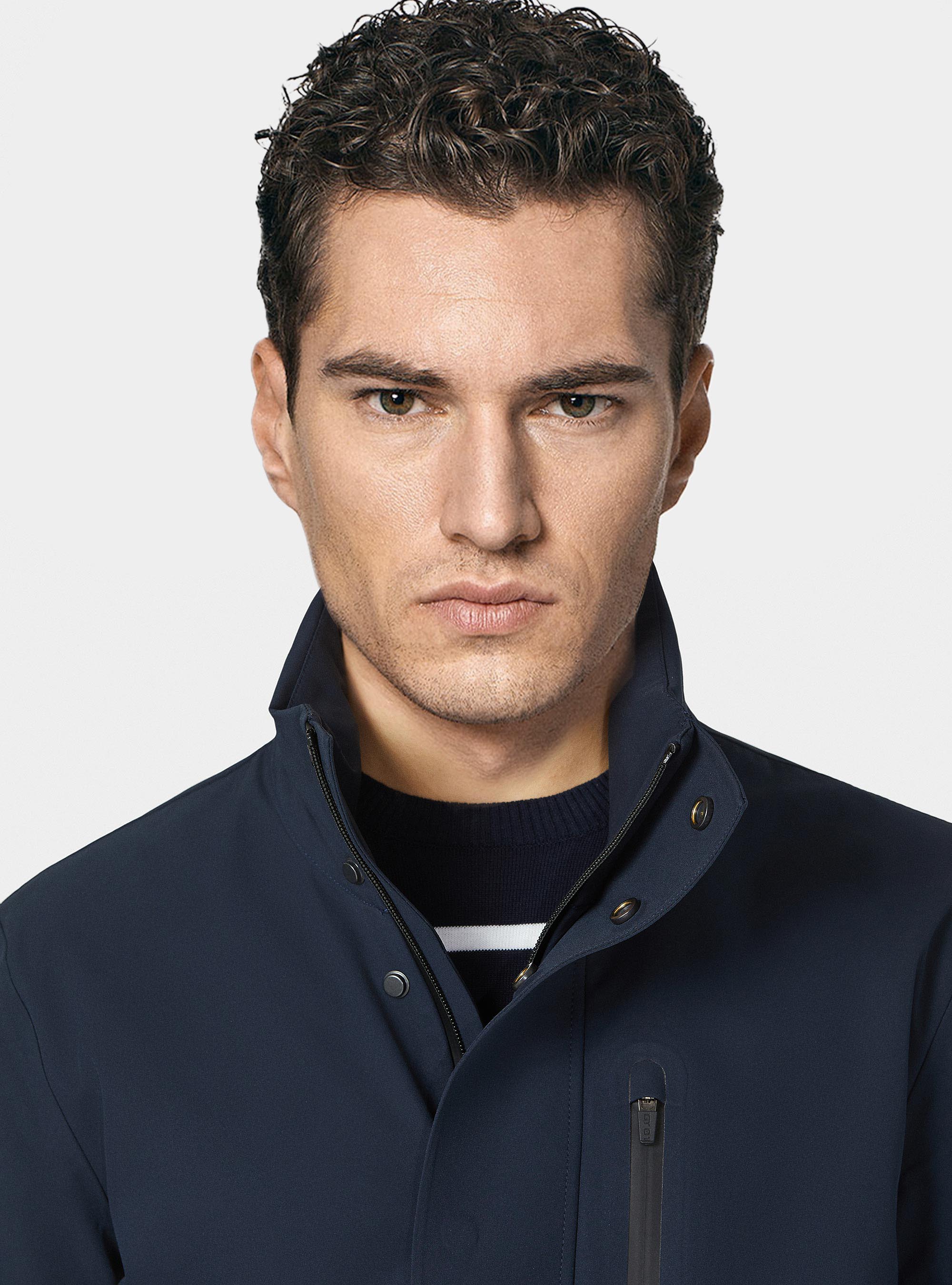 GT01 Parka in technical fabric, NAVY BLUE