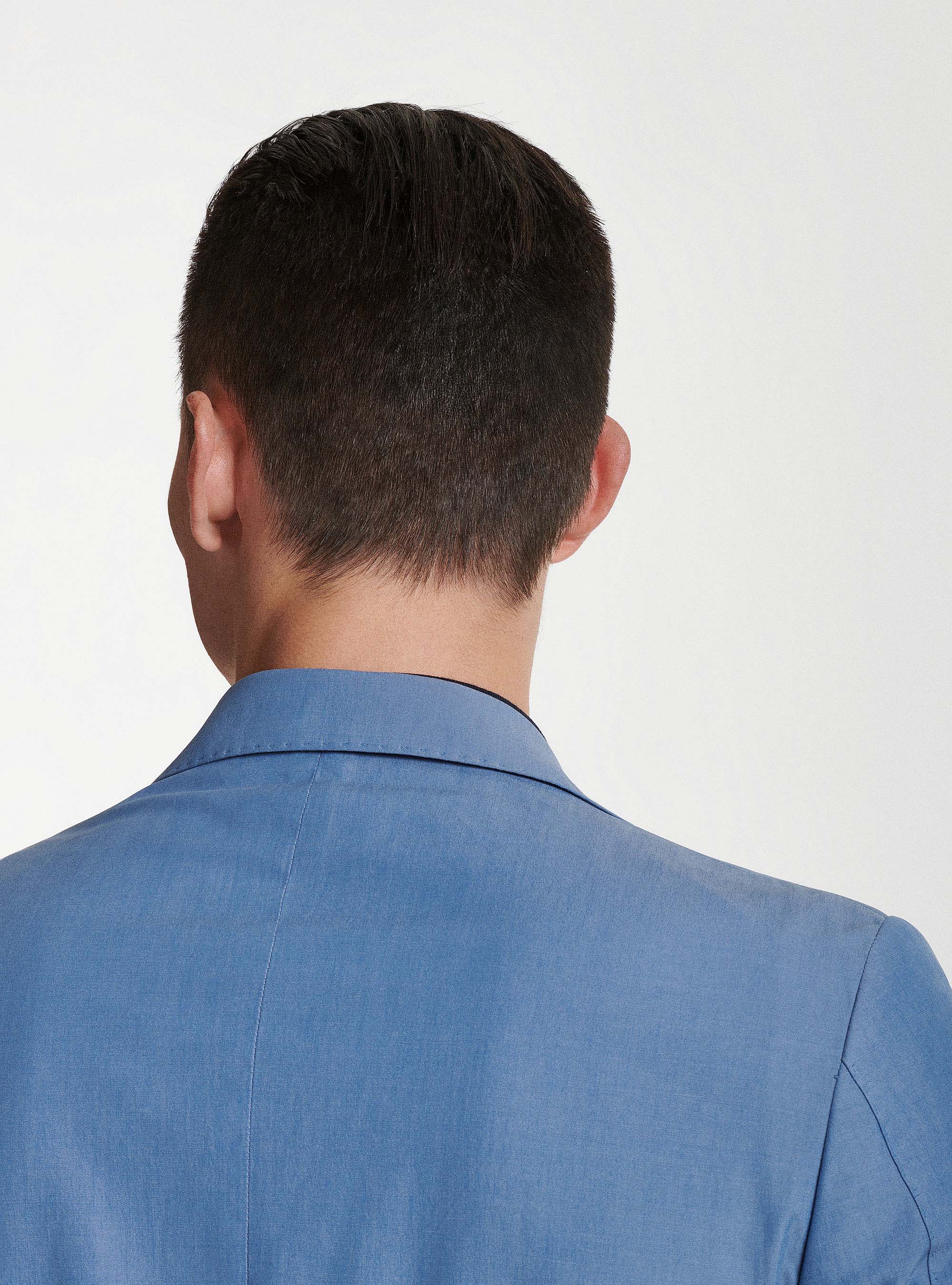 DUEMILAGORI cotton-blend suit blazer, LIGHT BLUE
