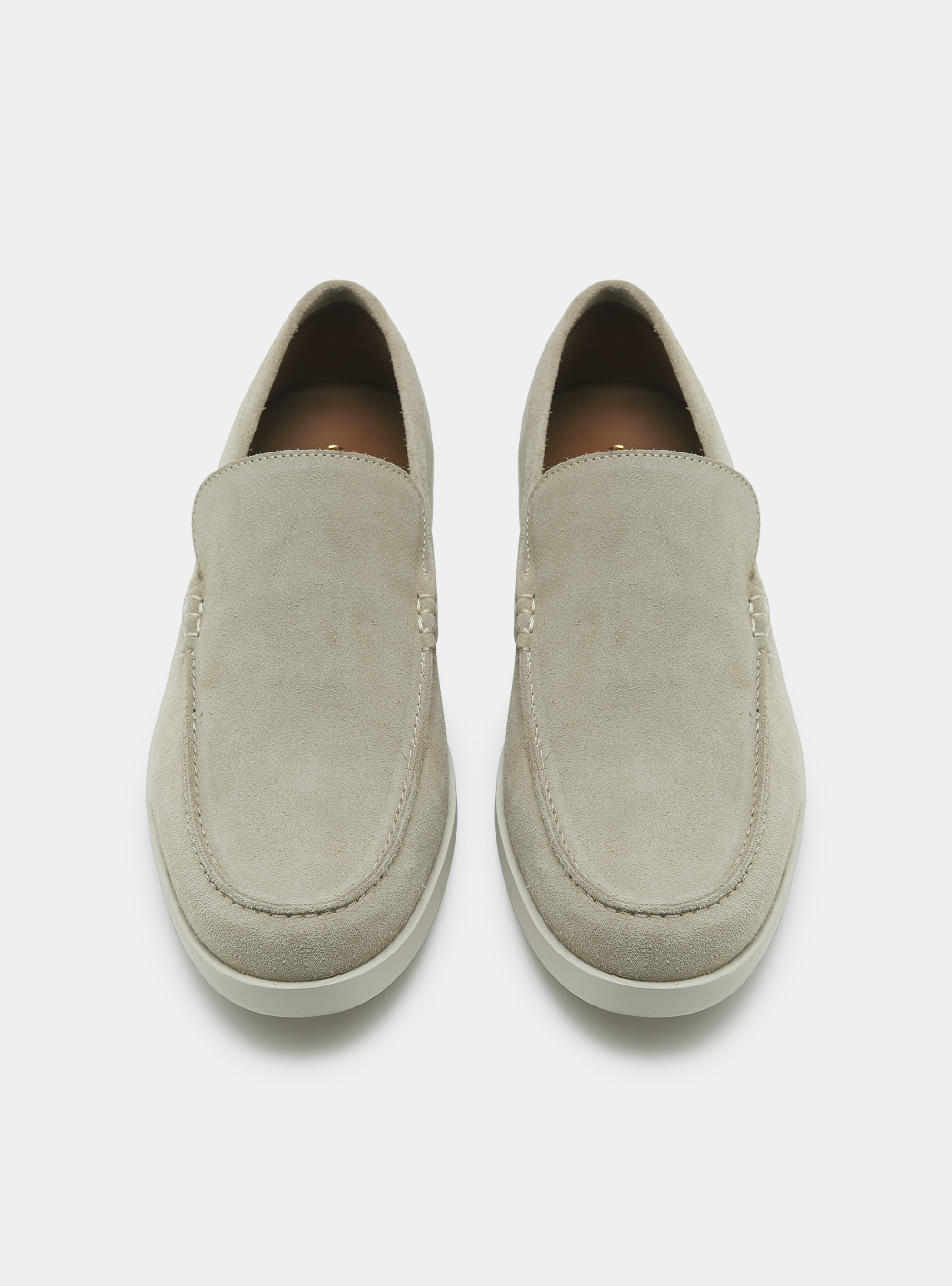 Suede loafers, ECRU