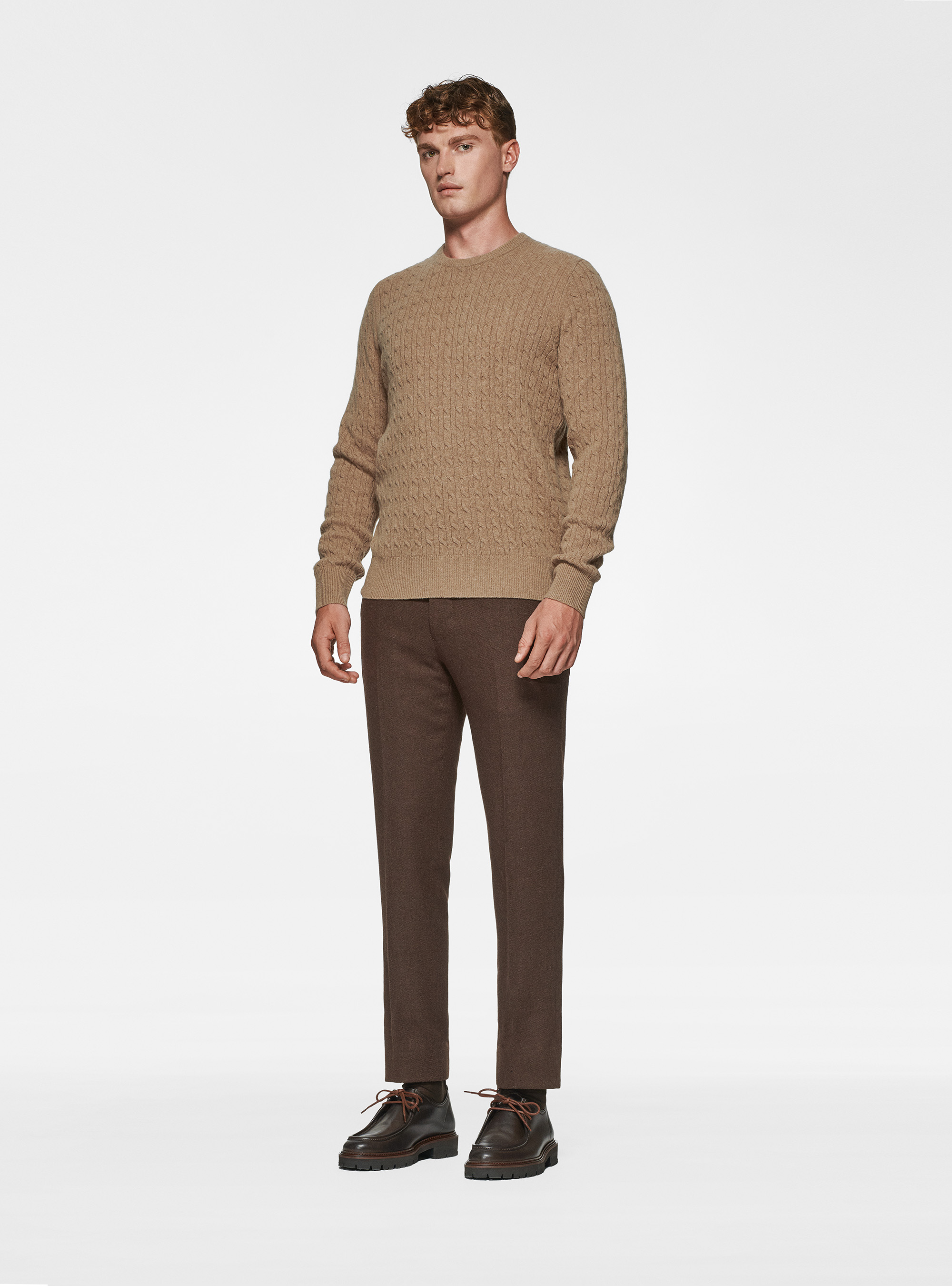 Flannel trousers, BROWN