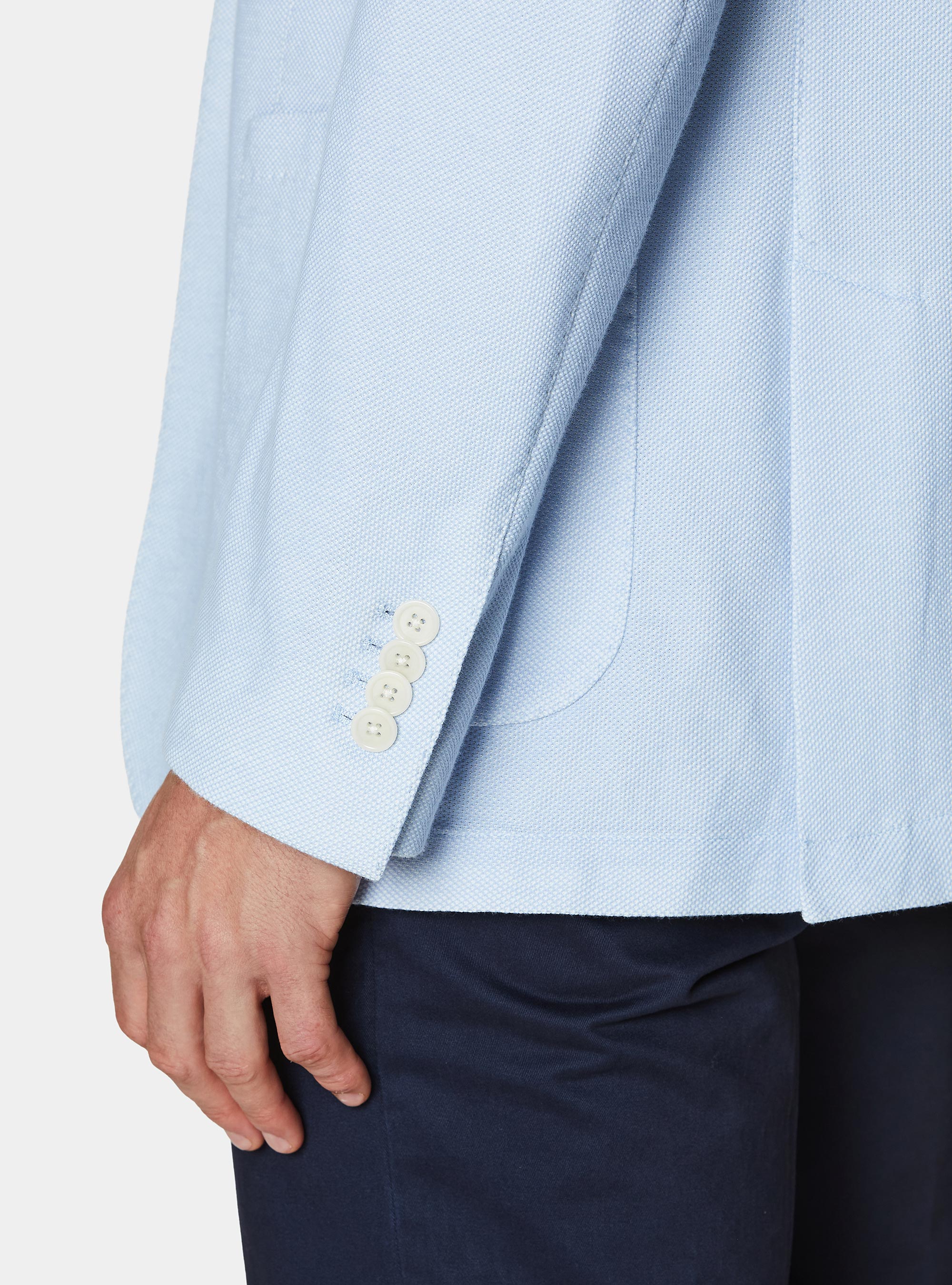Jerseyjacke aus Baumwollmischung, AZZURRO 0276C