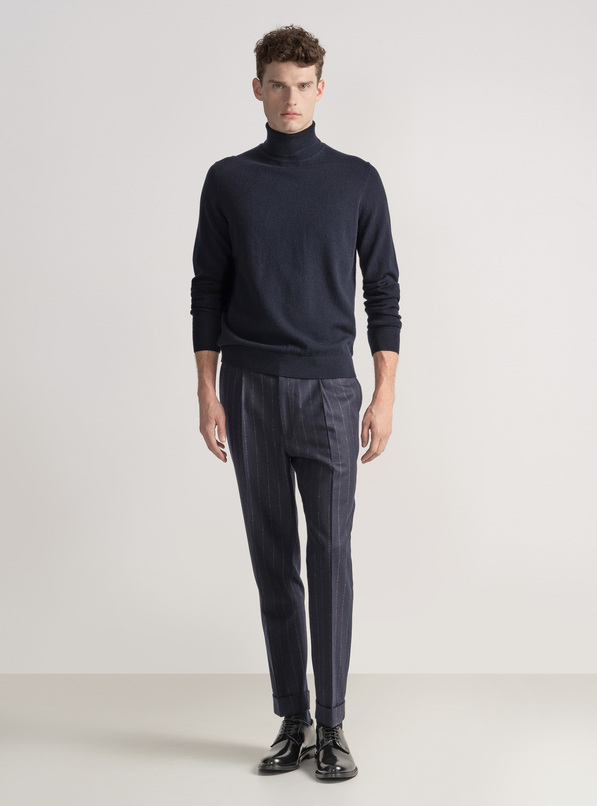 Cashmere turtleneck, NAVY BLUE