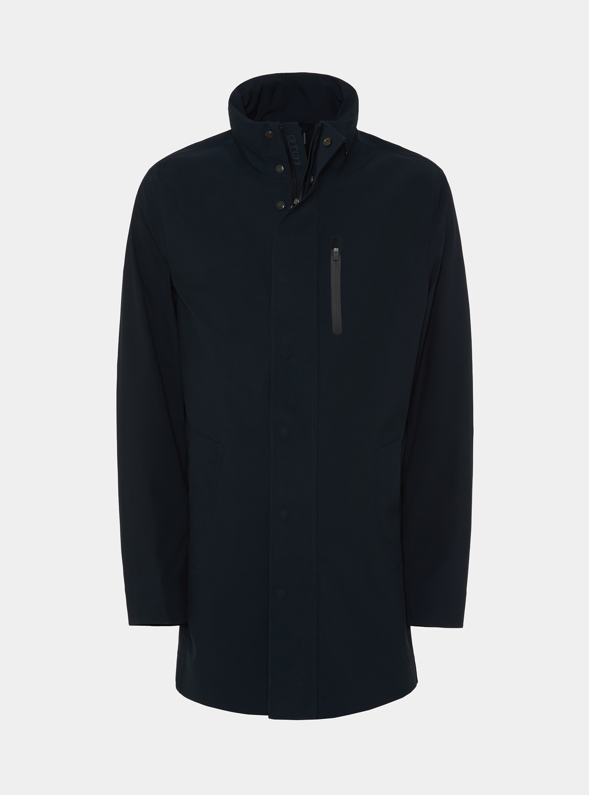 GT01 long jacket in technical fabric, NAVY BLUE