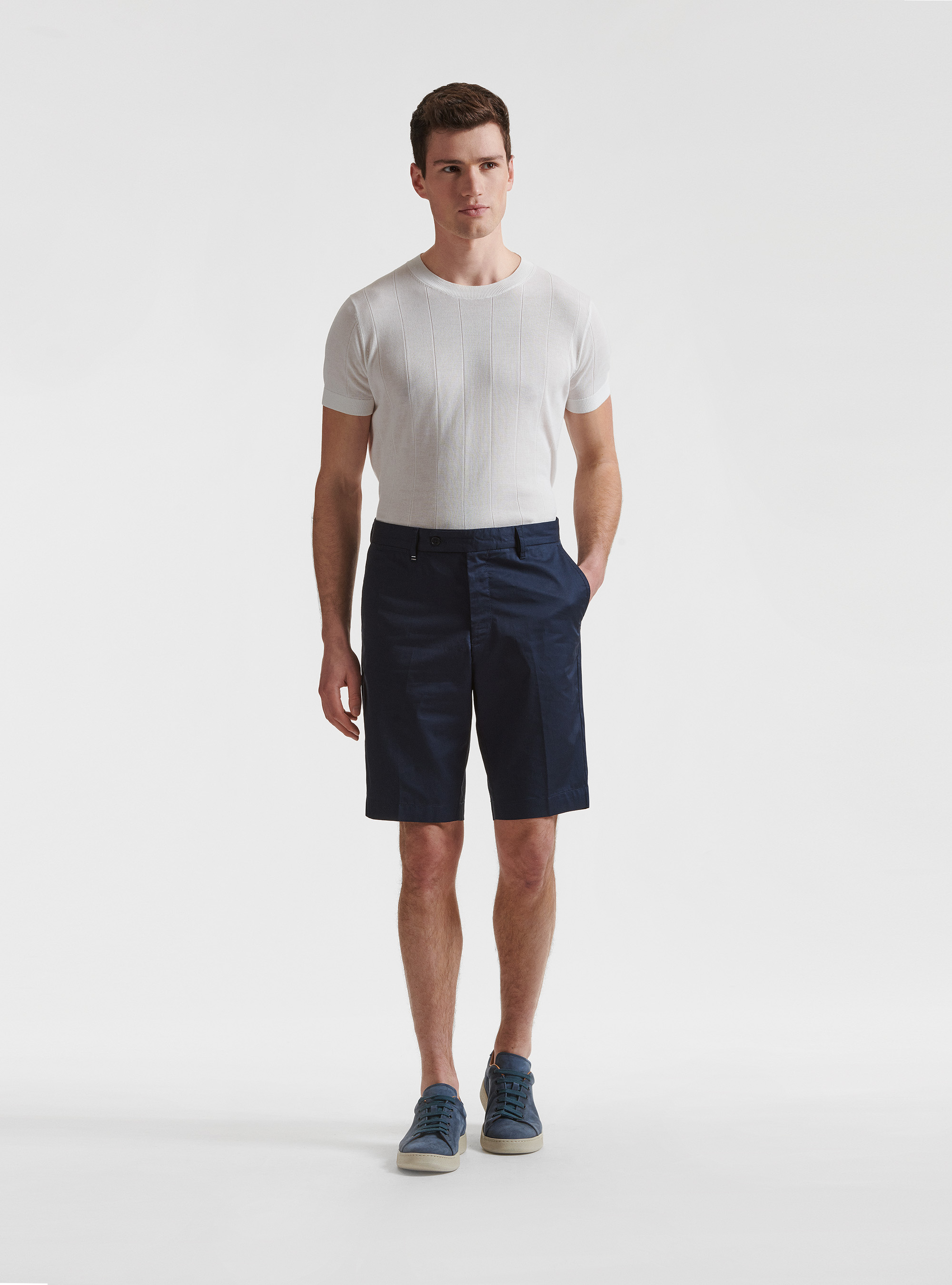 Bermudas de sarga ligera, AZUL MARINO