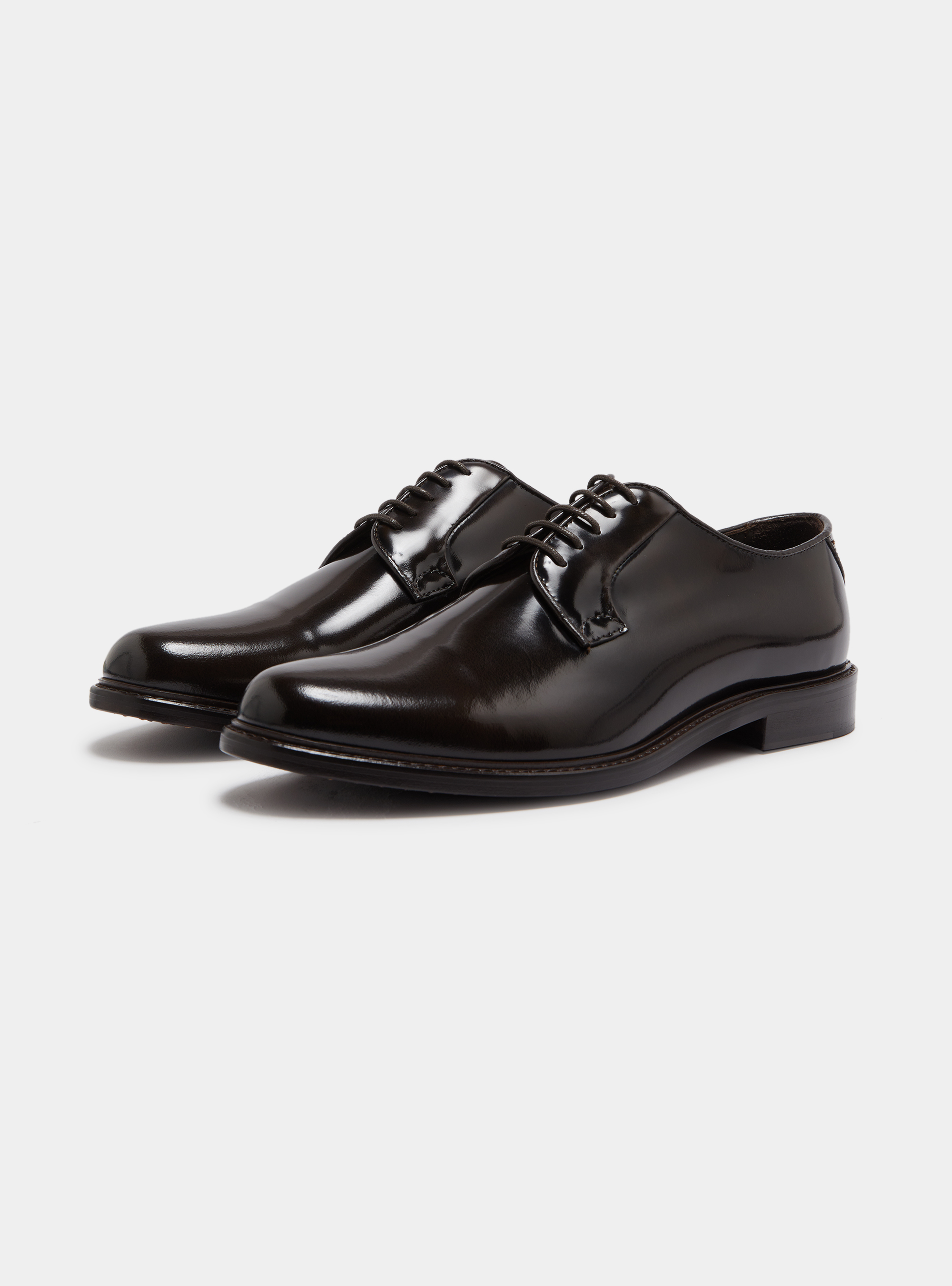 Abrasivated leather derby, BROWN