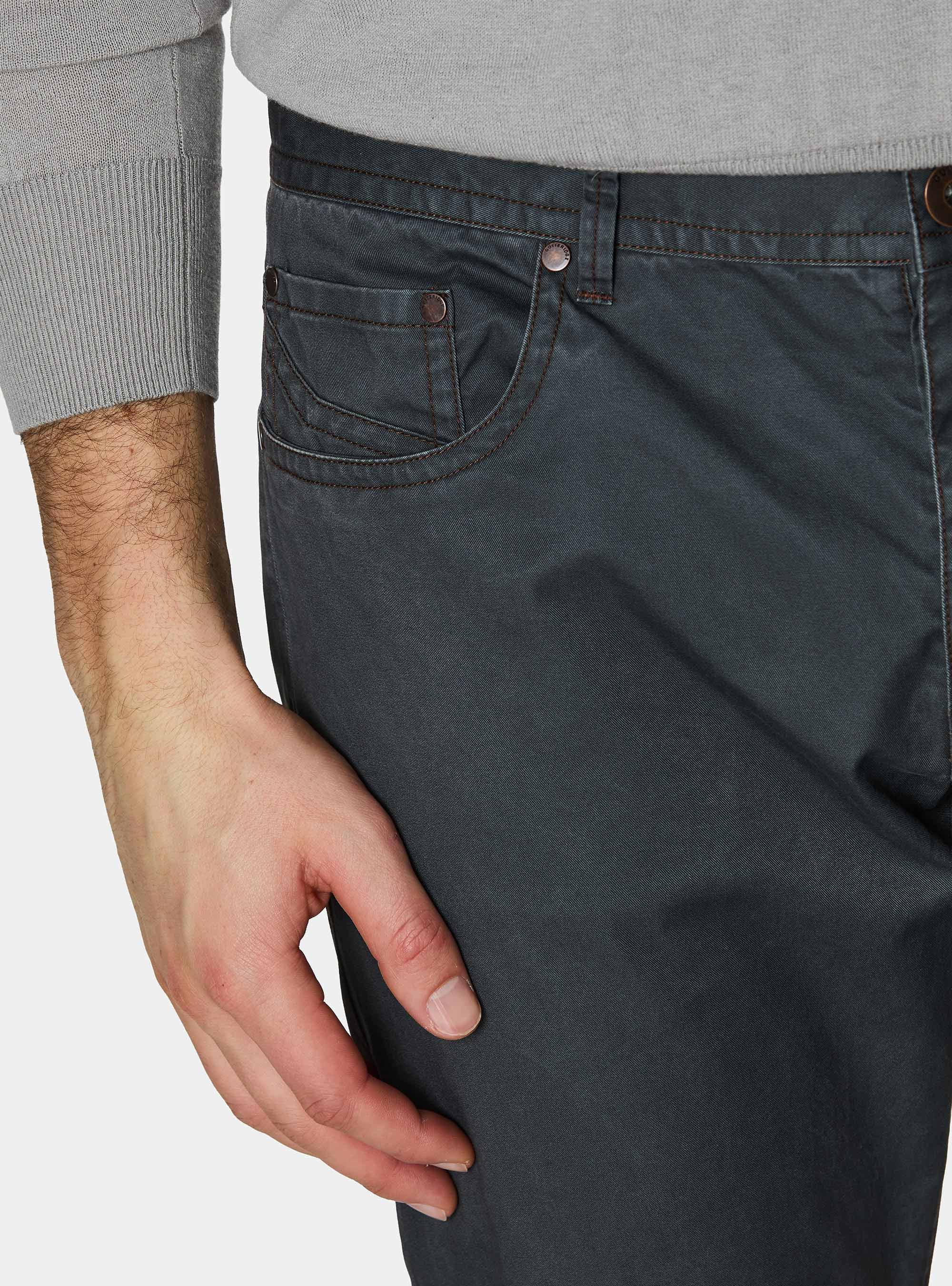 Slim fit cotton trousers, GREY