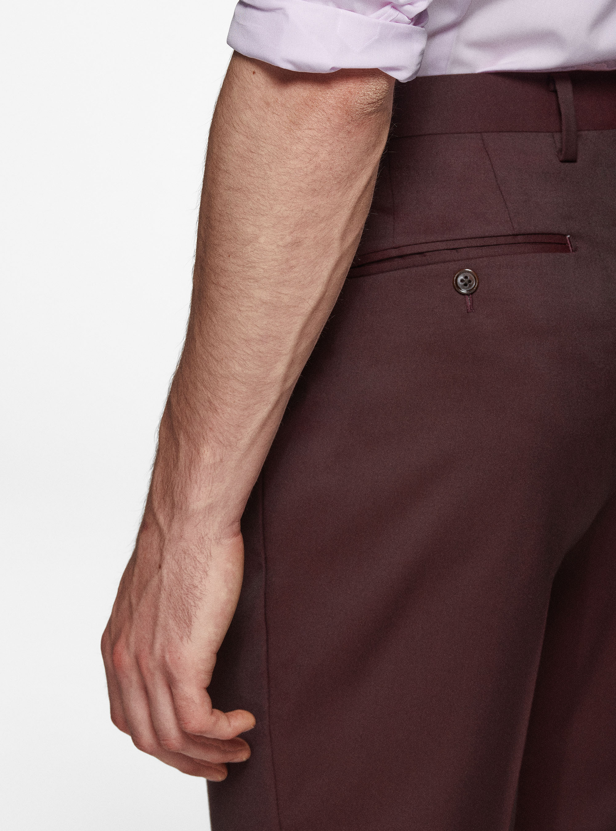 Reda pure wool double pleat trousers, BORDEAUX