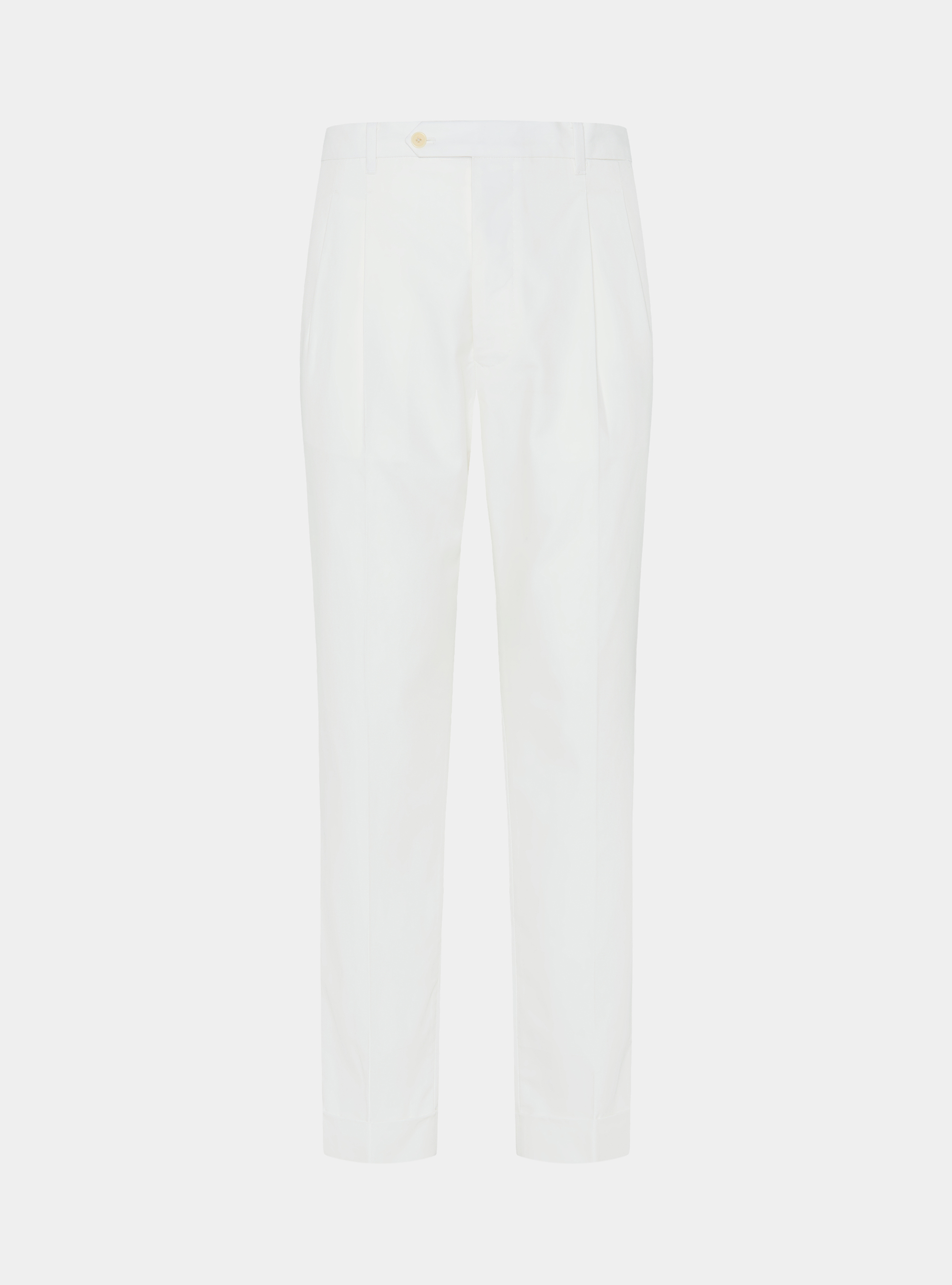Cotton-blend pleated trousers, WHITE