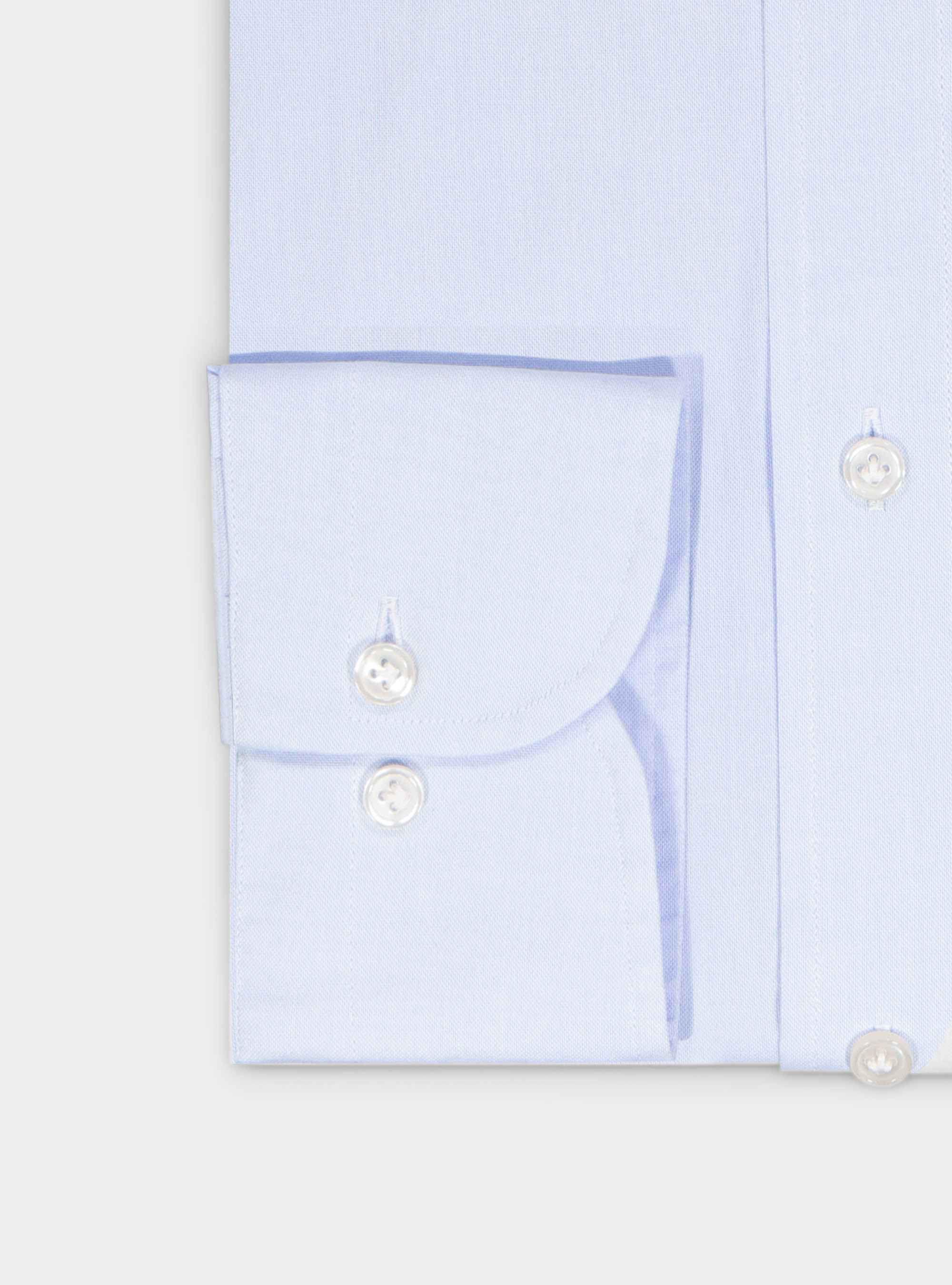 Camicia custom collo button down in oxford, AZZURRO