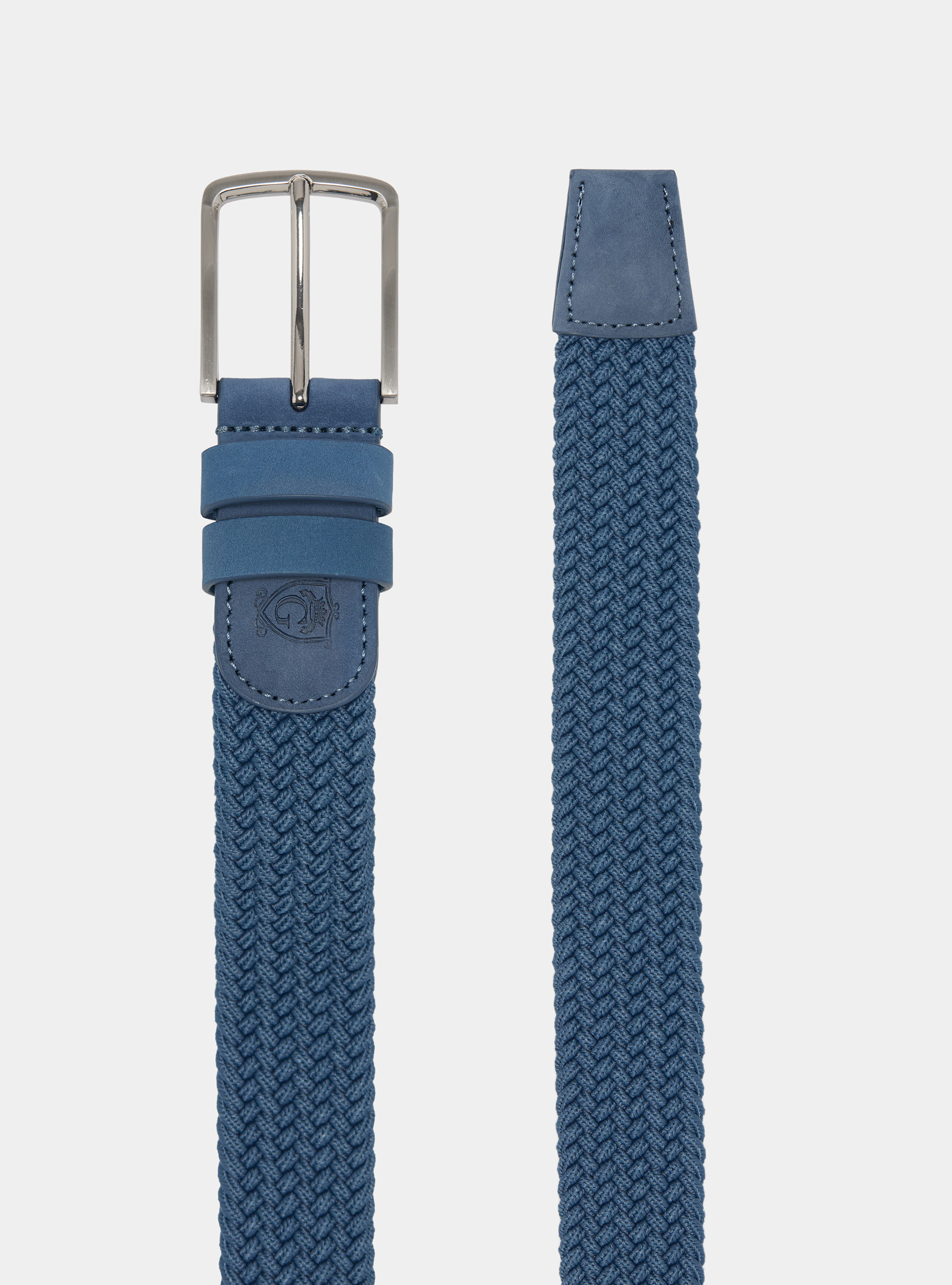 Ceinture &eacute;lastique tress&eacute;e, BLEU CIEL