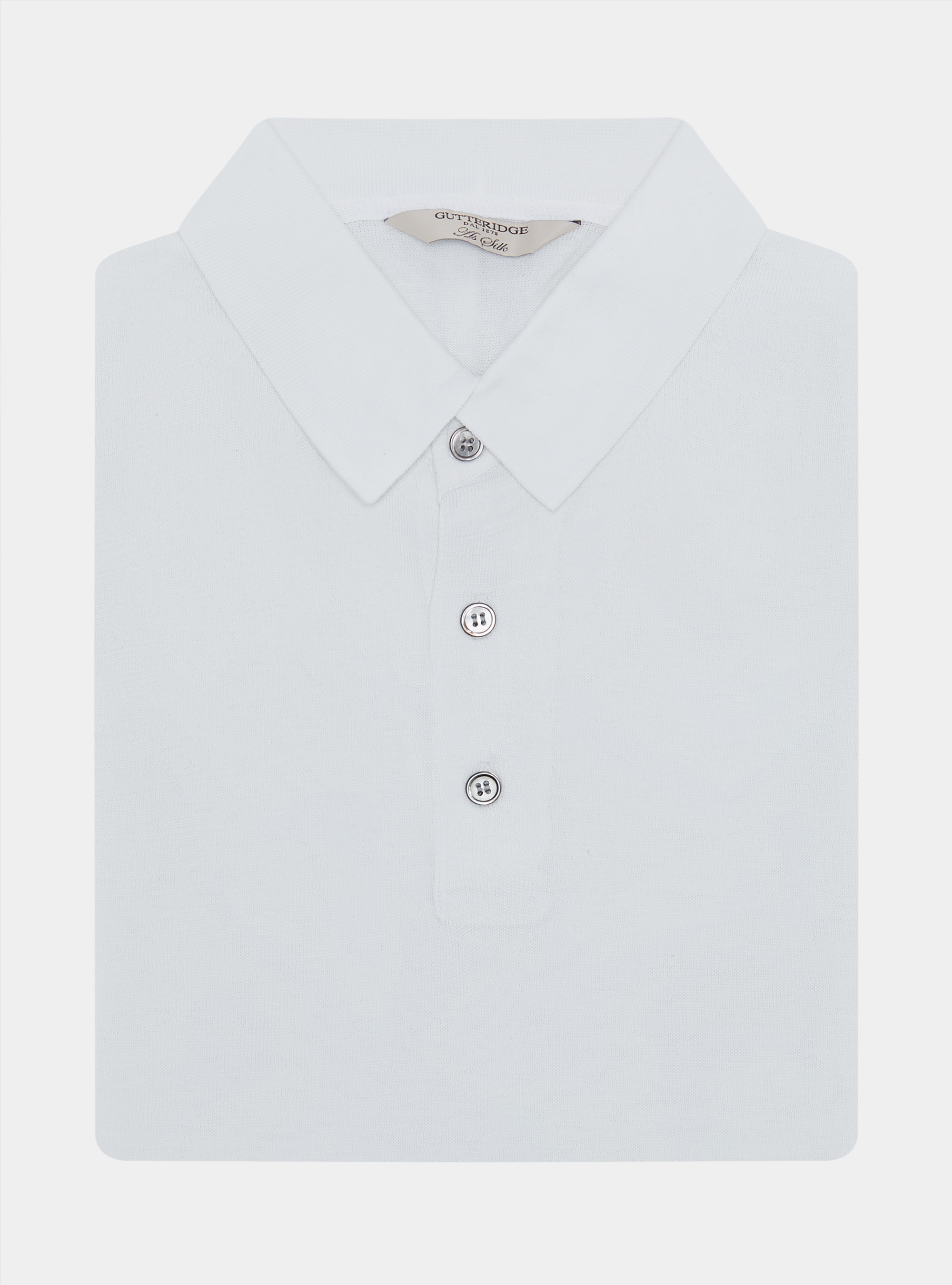 Cotton and silk polo shirt, WHITE