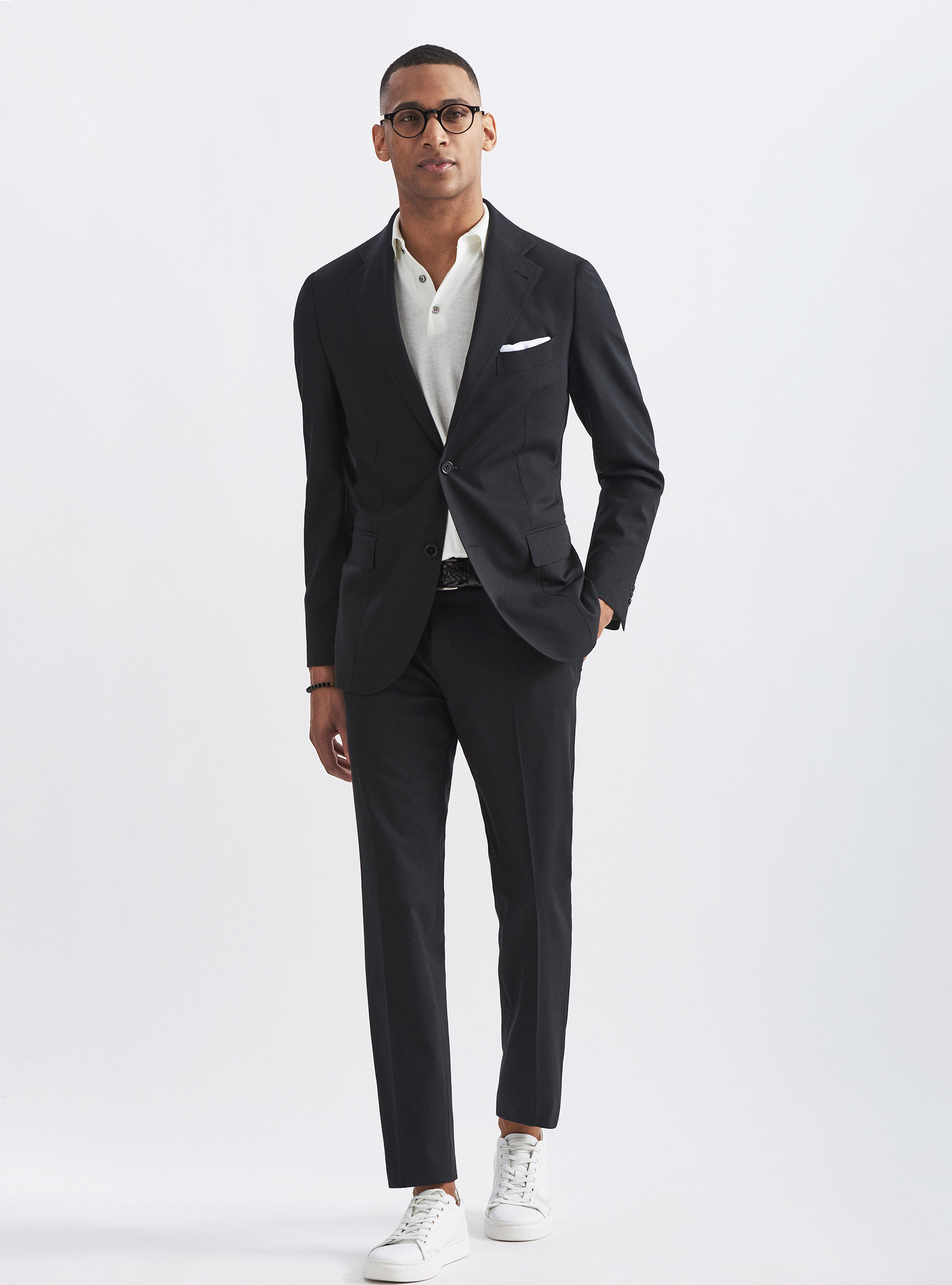 Fresh wool suit blazer, BLACK