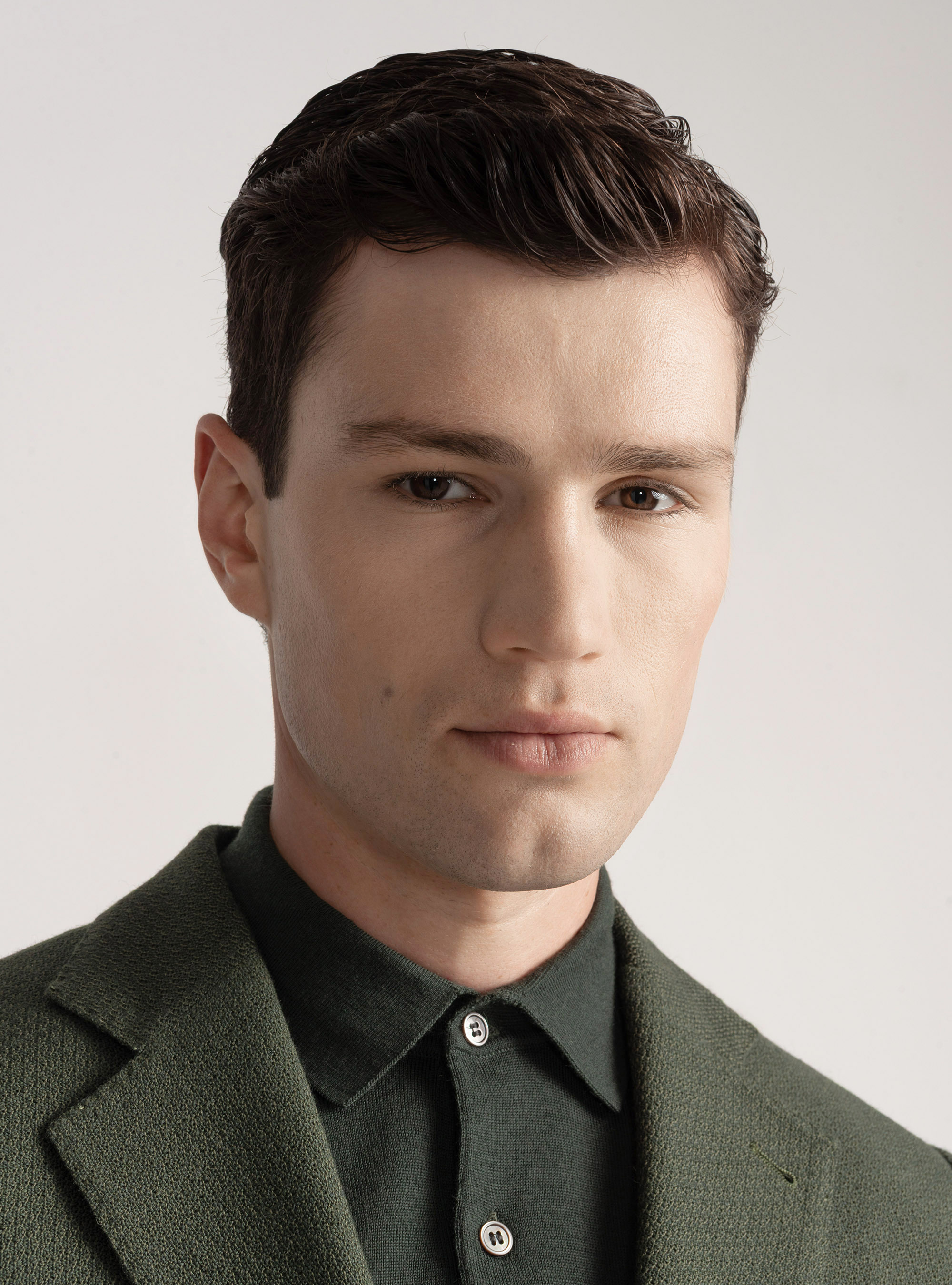 Wool and cotton leno blazer, GREEN