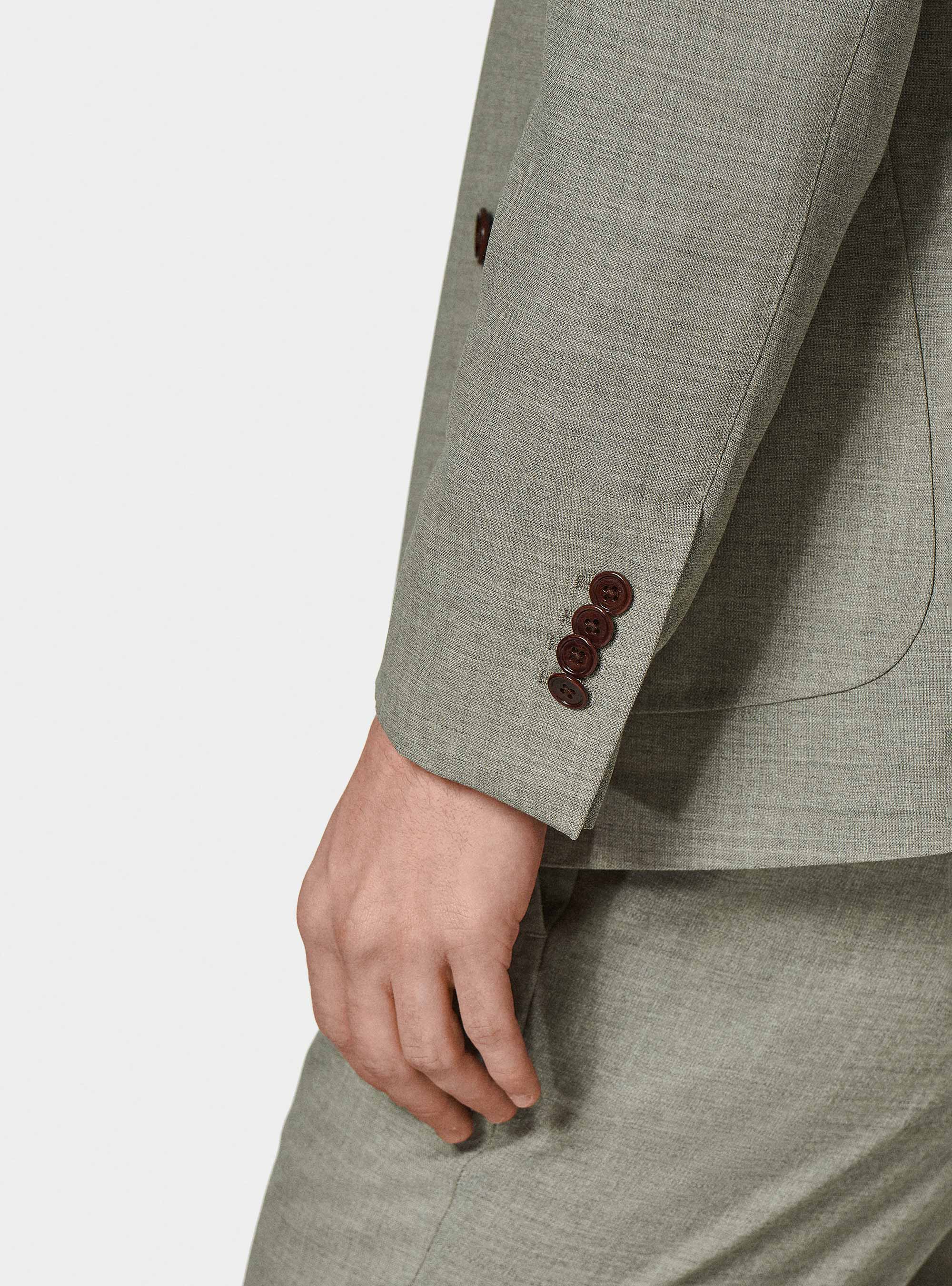 Giacca doppiopetto in pura lana Vitale Barberis Canonico, ECRU