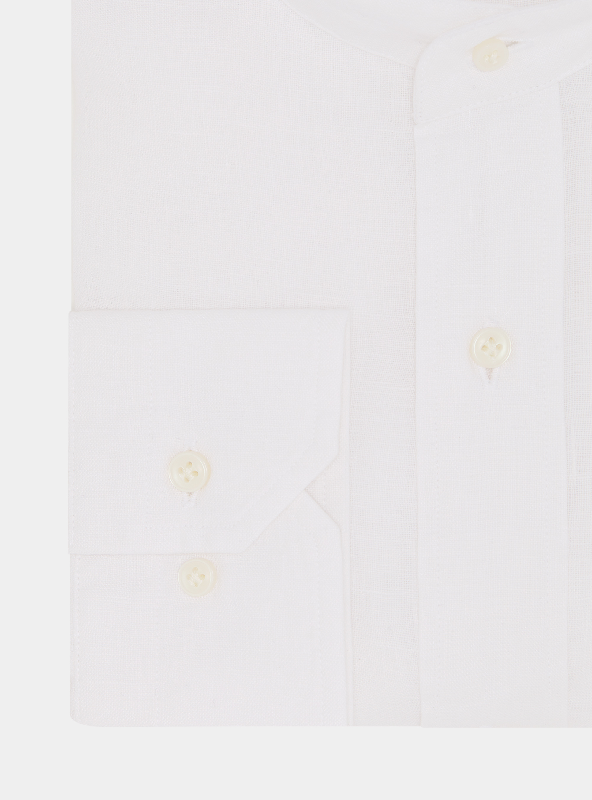 Camicia coreana in puro lino, BIANCO
