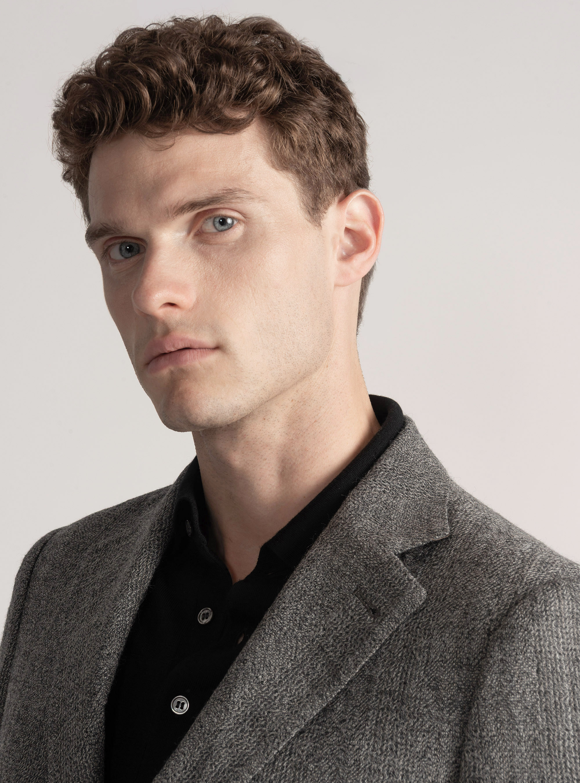 Veste en pure laine Prince de Galles, ASPHALTE