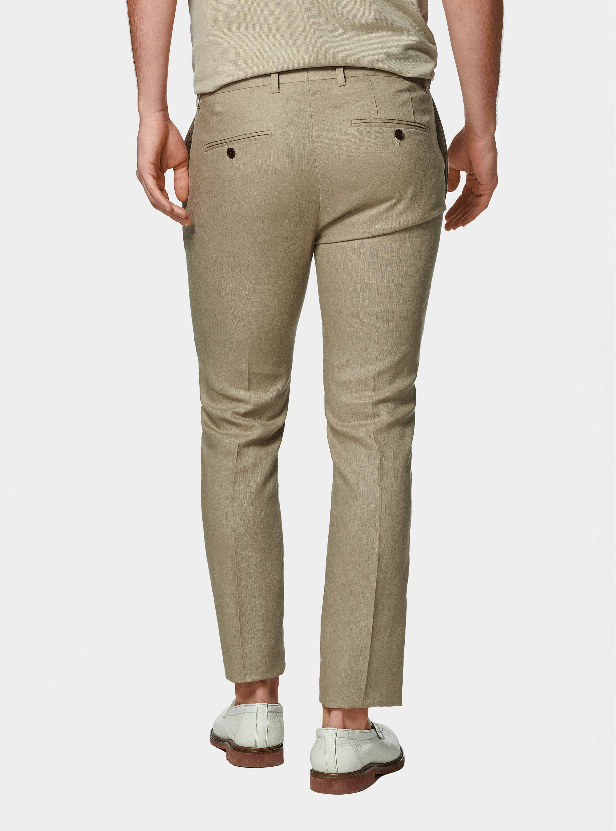 Pure linen suit trousers, MUD