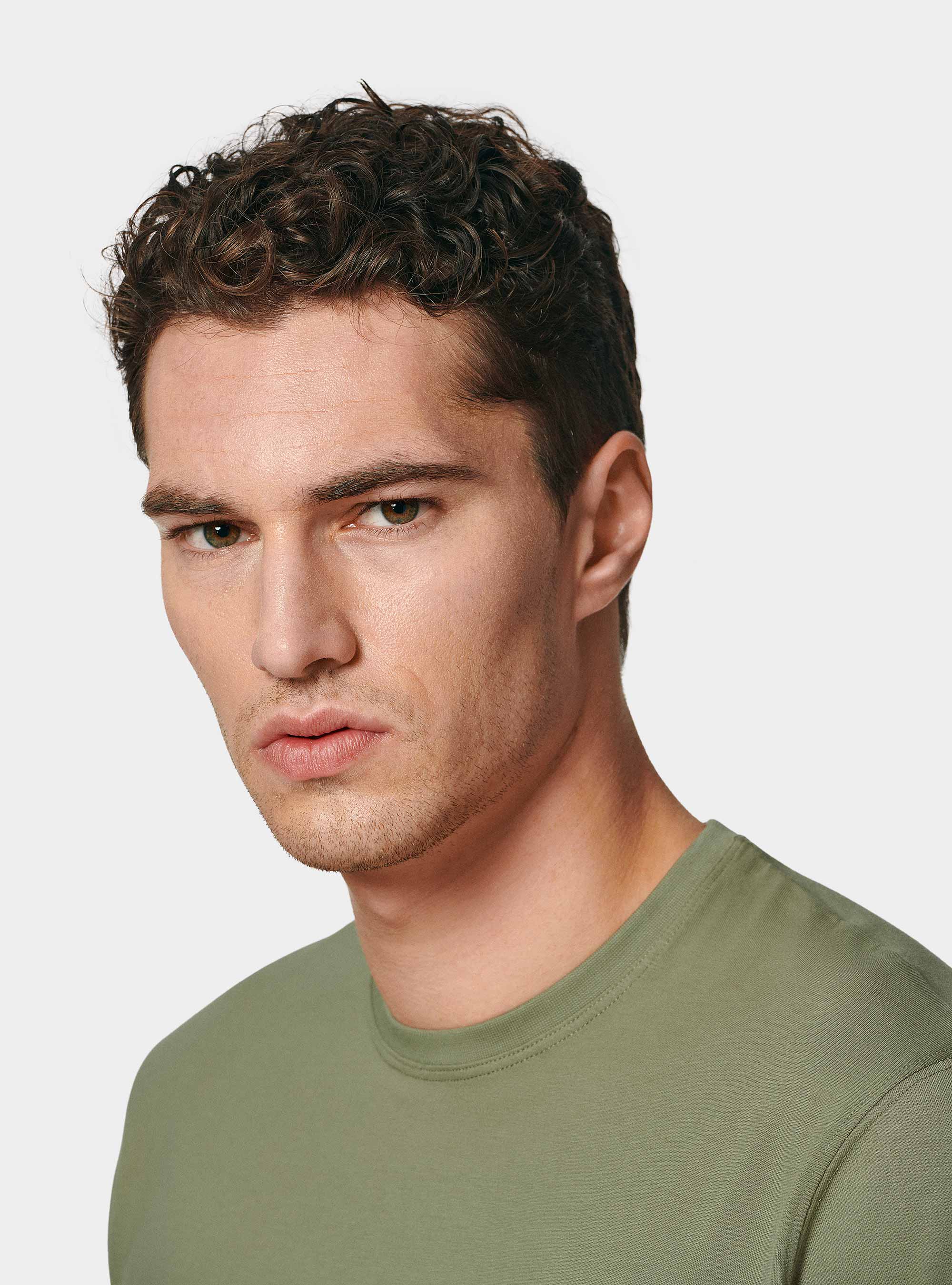 Half-sleeve T-shirt in Supima cotton, SALVIA 0602C