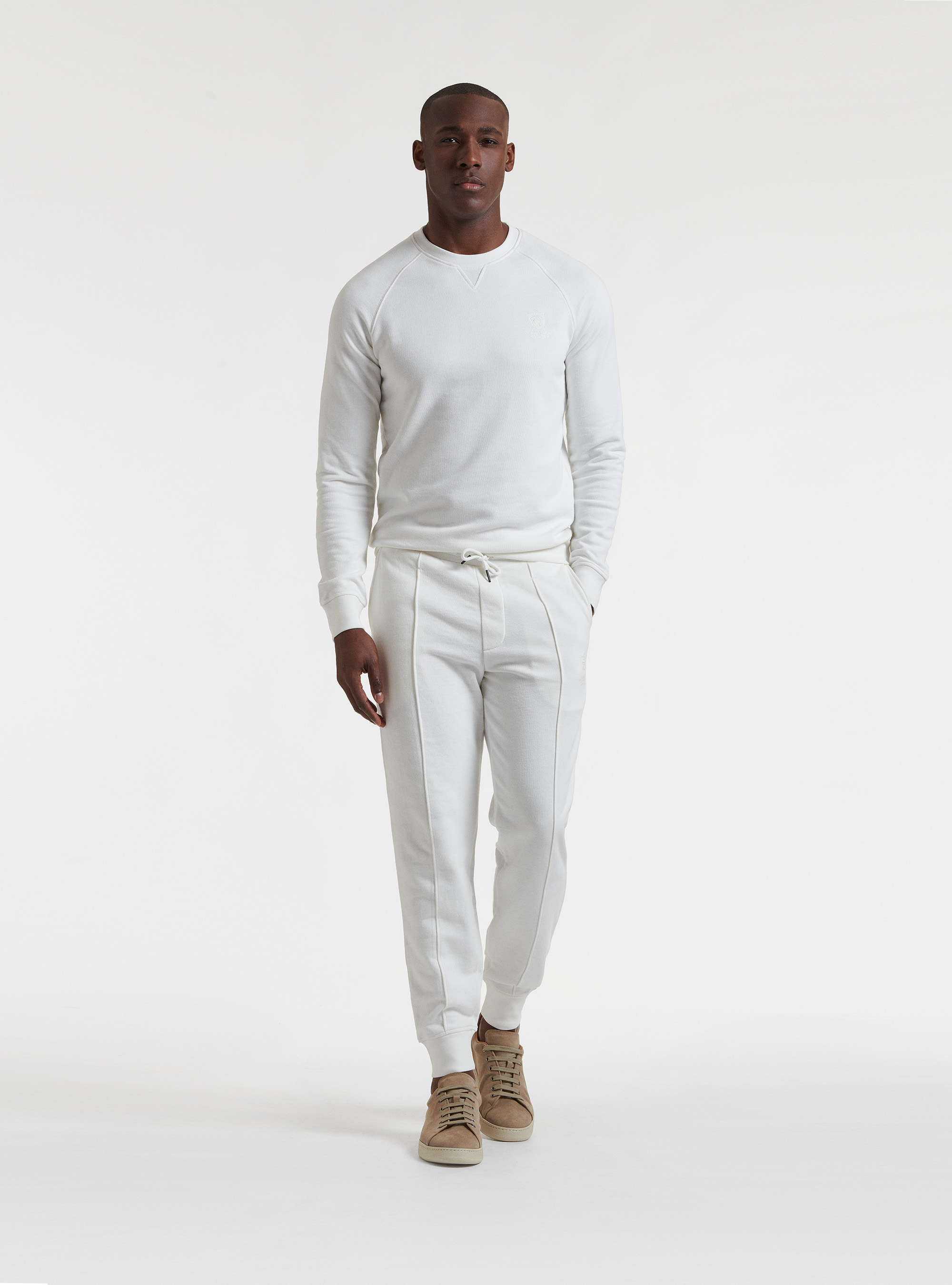 Joggers in felpa, BIANCO