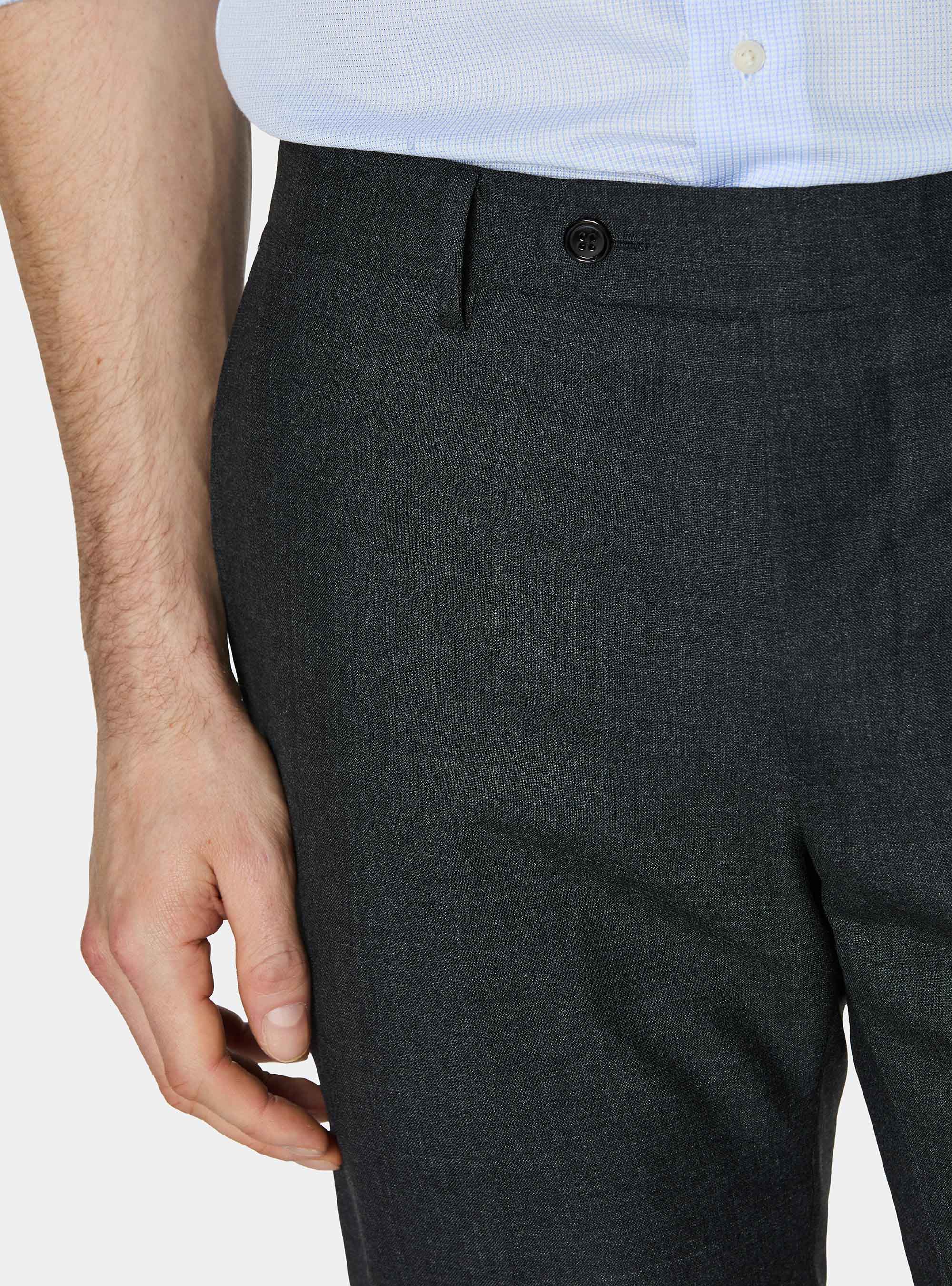 Vitale Barberis Canonico pure wool suit trousers, ASPHALT GREY