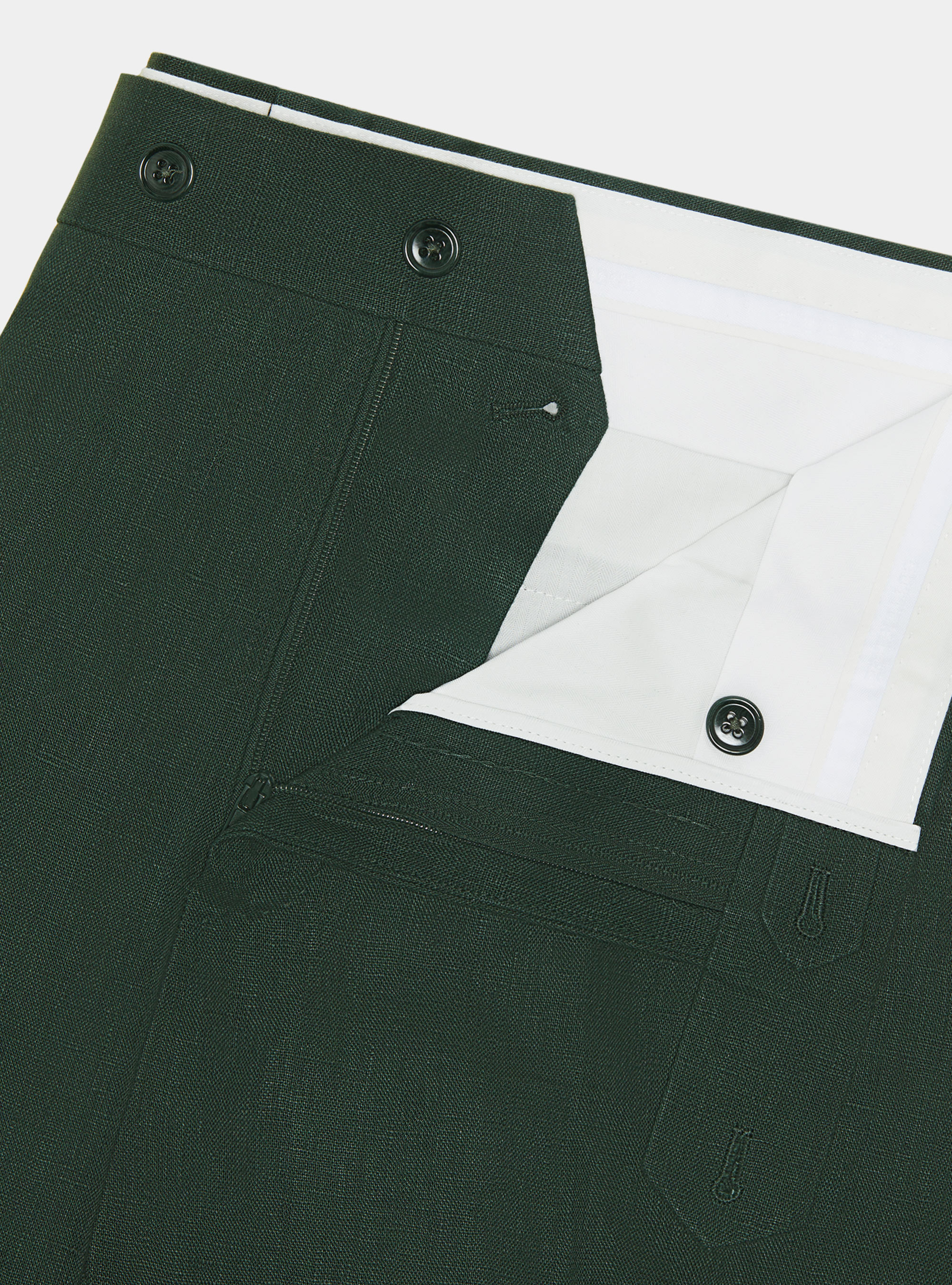 Pure linen suit trousers, GREEN