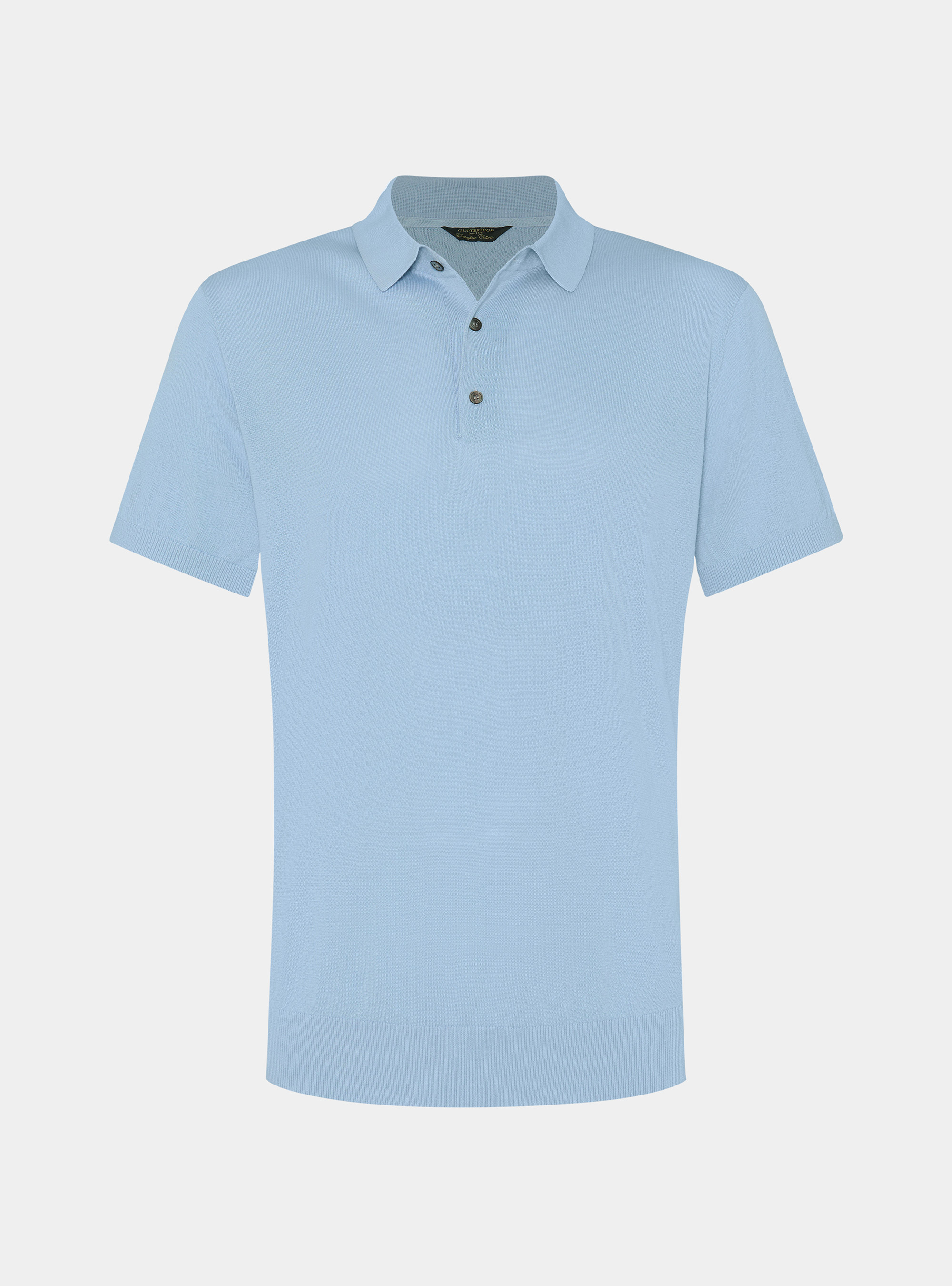 Poloshirt aus extrafeinem Baumwollstrick, 0266C AZZURRO