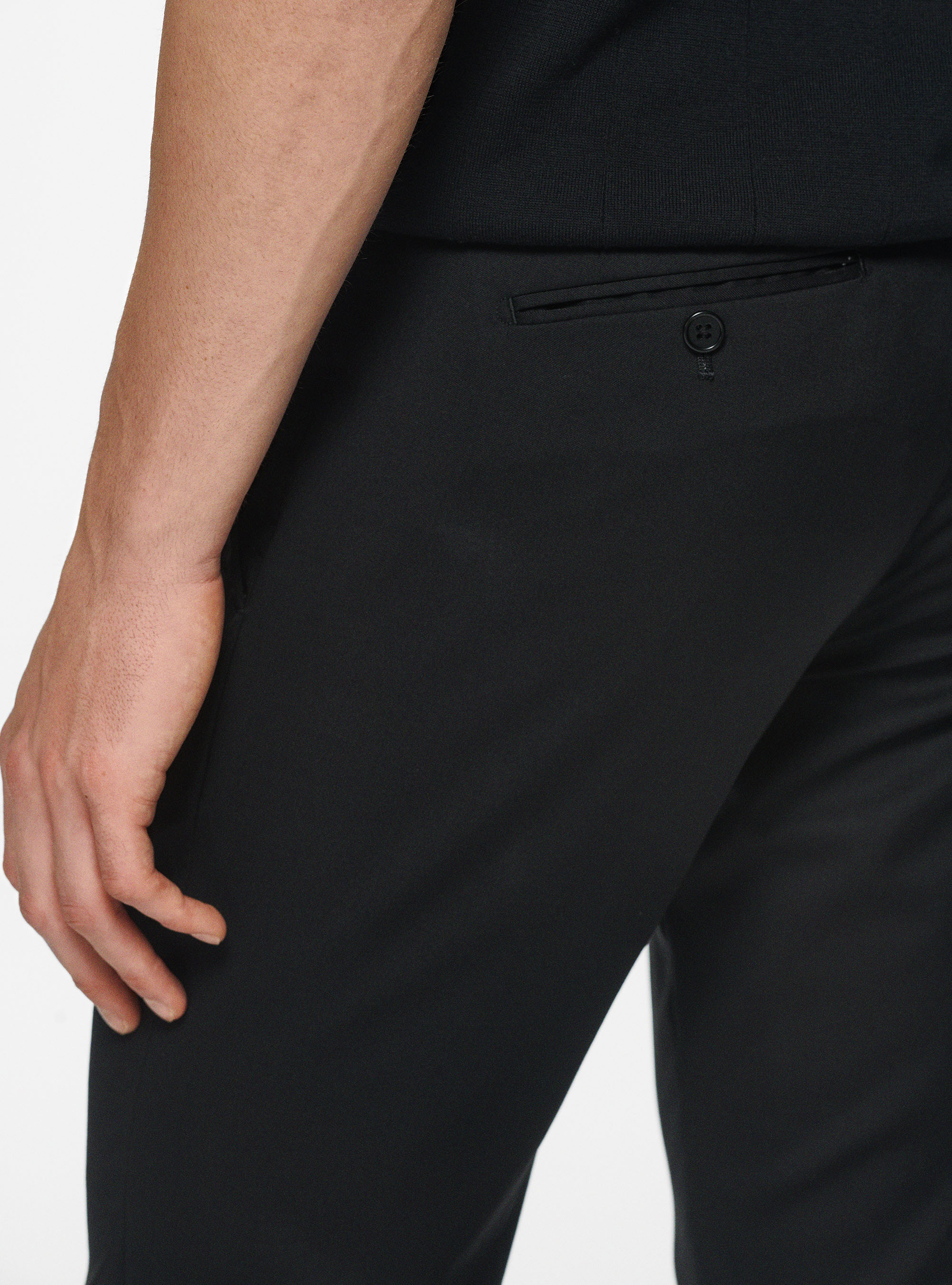 Pantaloni in pura lana superfine 110's, NERO