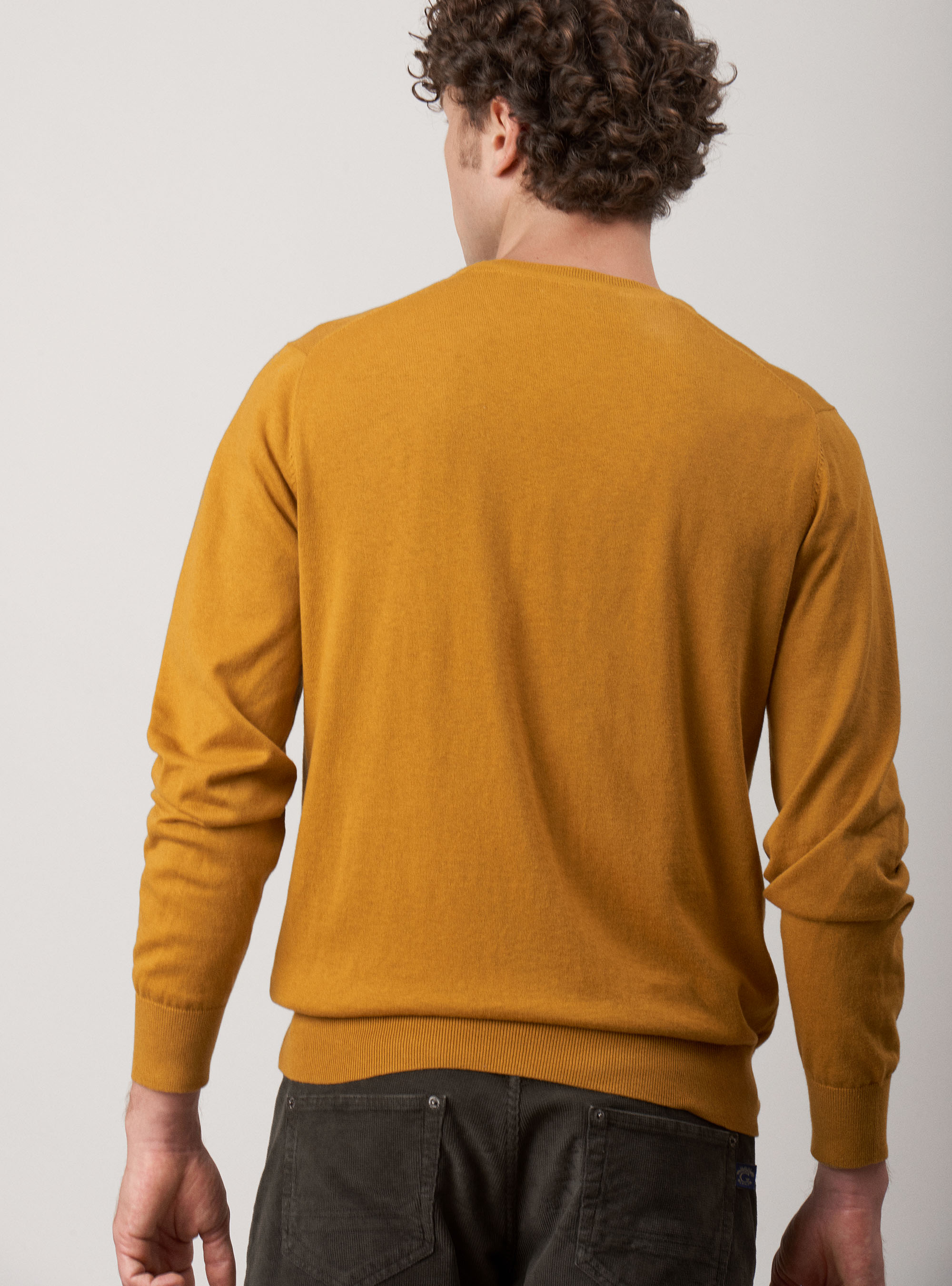 Maglia girocollo in cotone seta e cashmere, OCRA