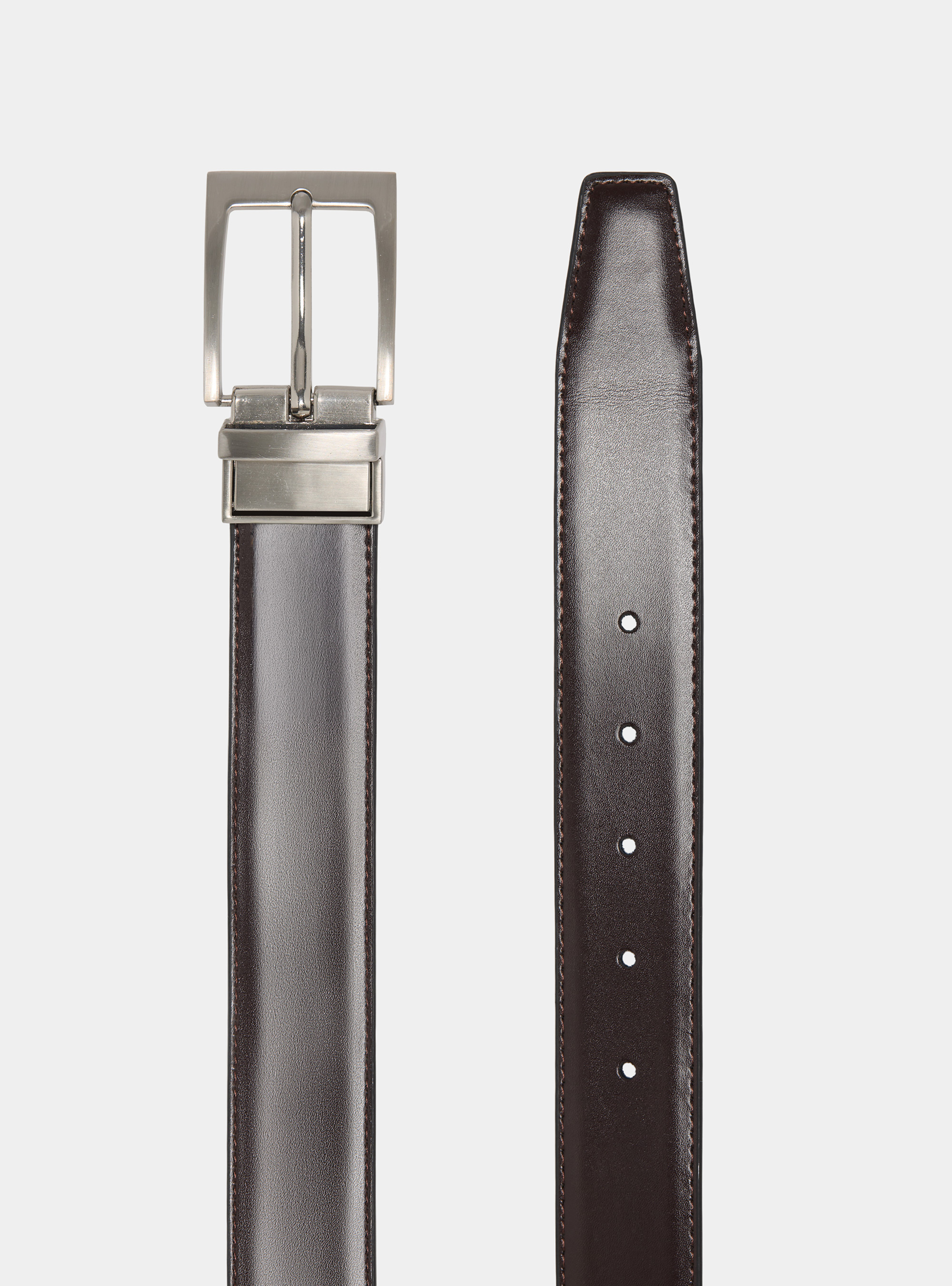 Classic reversible leather belt, BLACK
