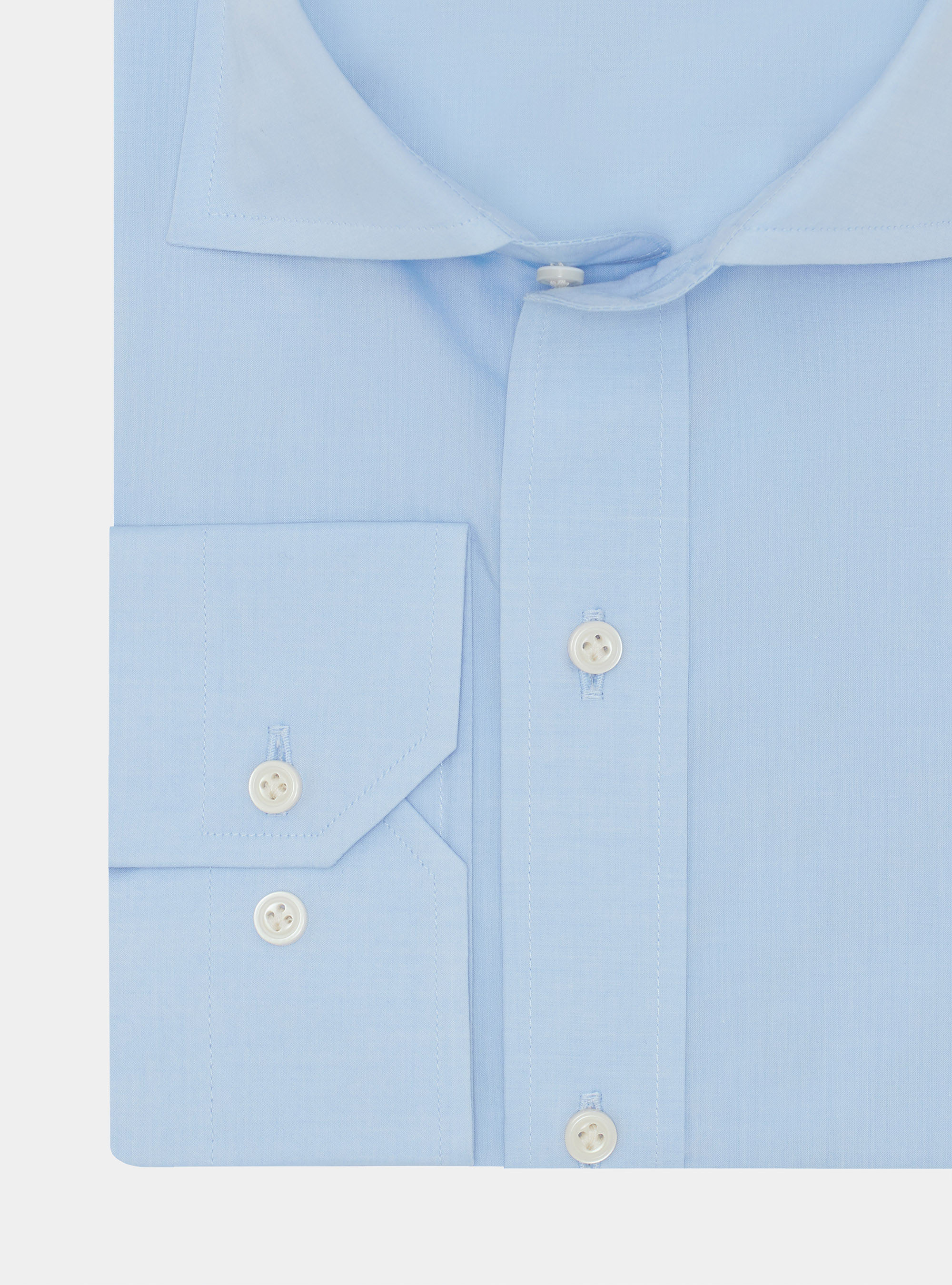 Custom-fit cotton poplin shirt, LIGHT BLUE