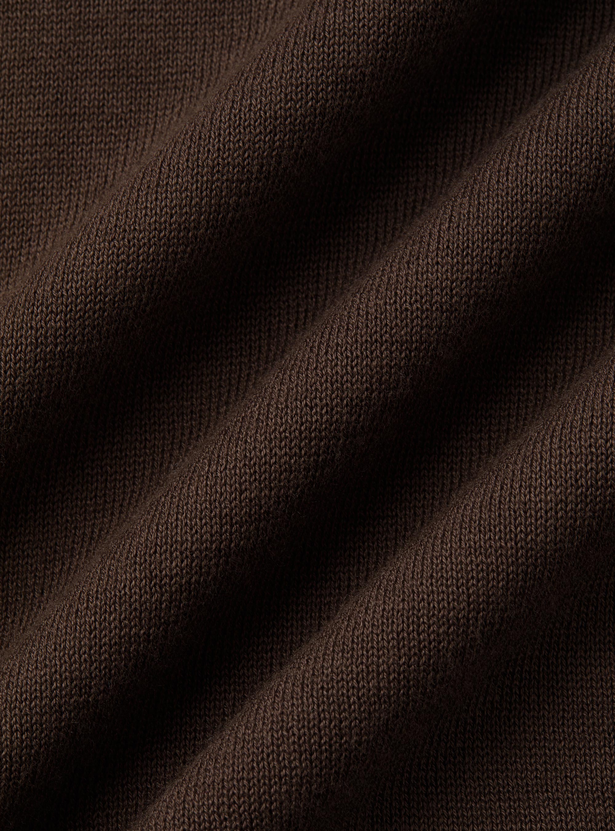 Extra-fine cotton knit polo shirt, BROWN