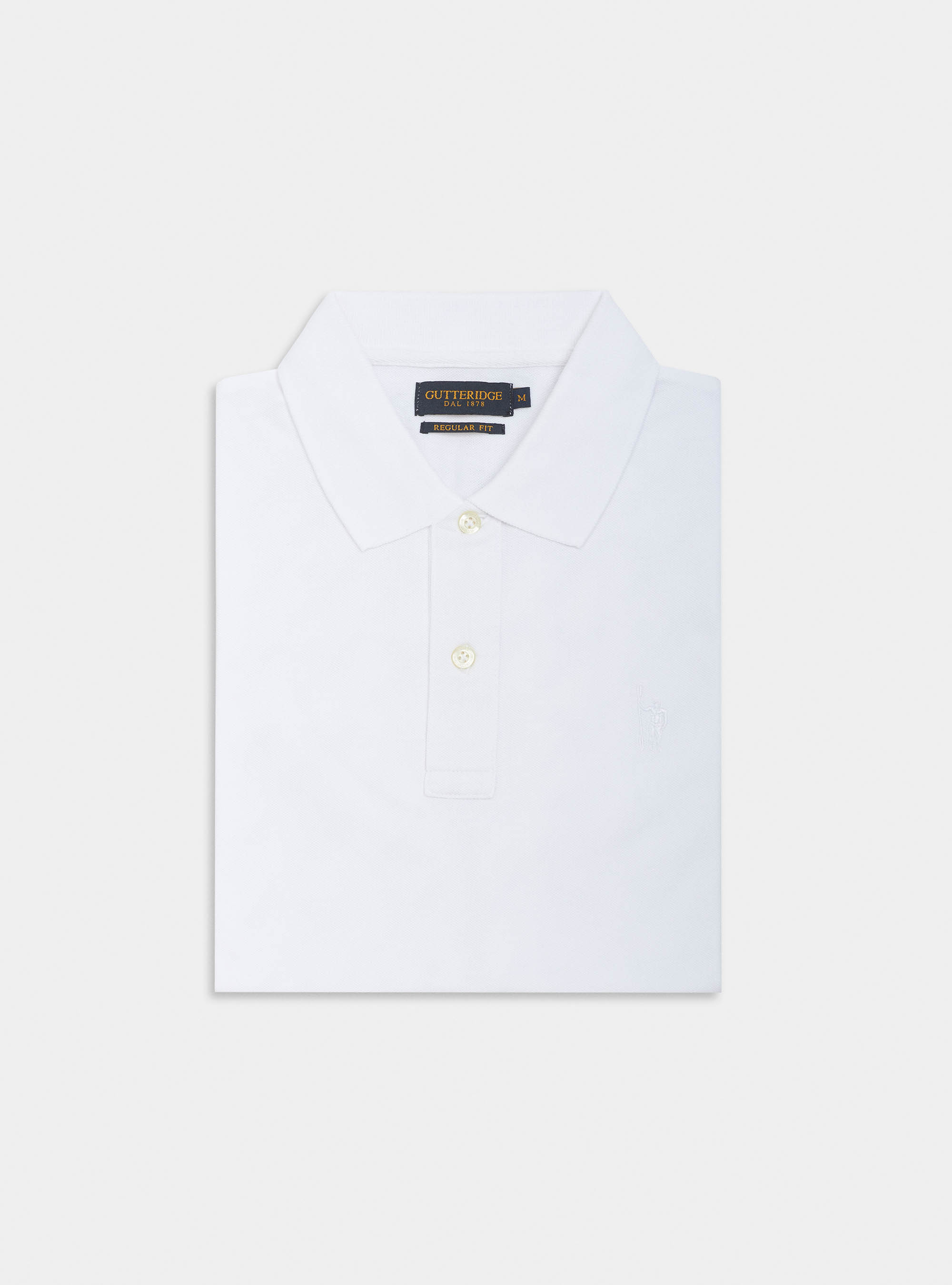 Polo classica con ricamo, BIANCO