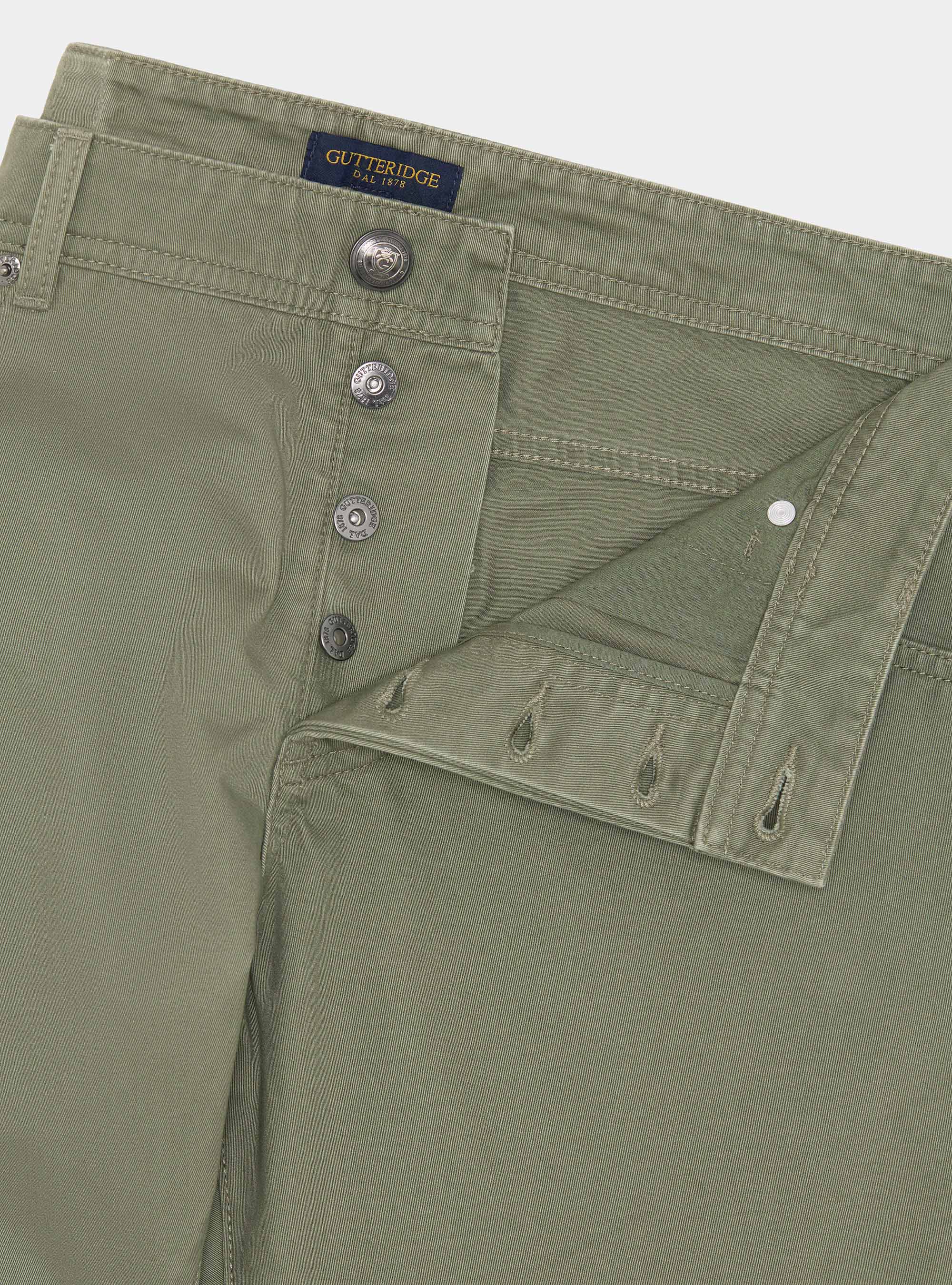 Slim-fit cotton twill trousers, SALVIA 0602C