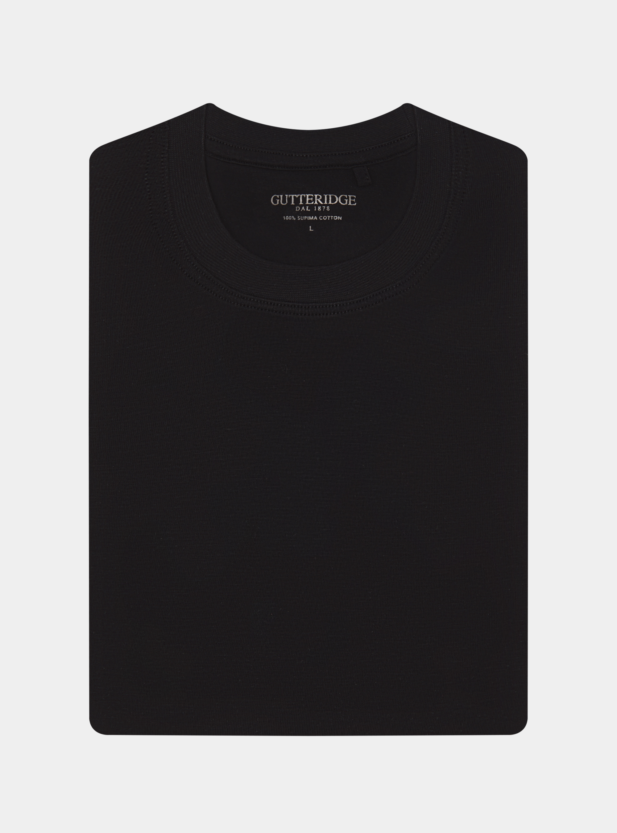 Camiseta de media manga de algod&oacute;n Supima, NEGRO