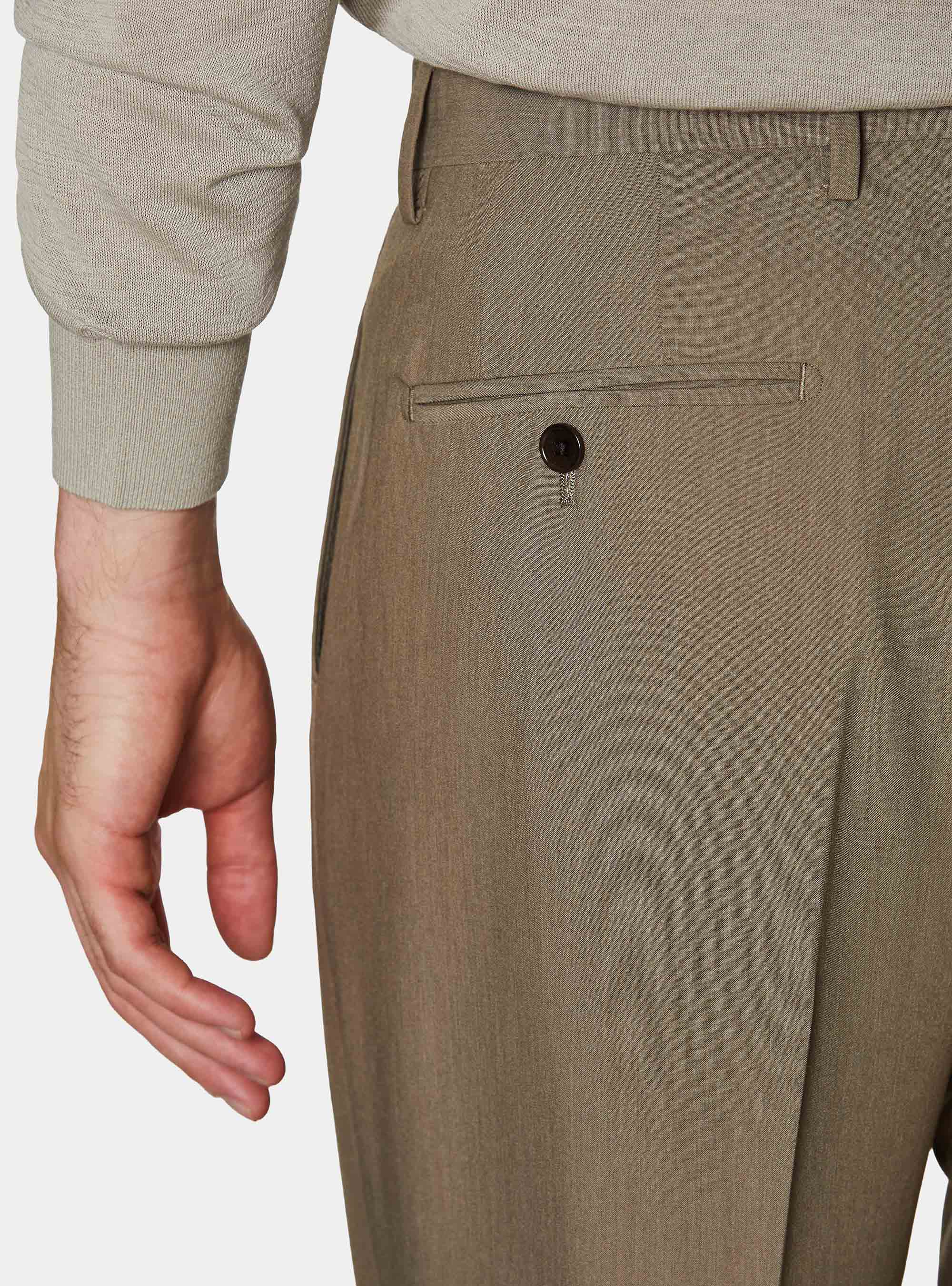 Pantalon classique &agrave; pinces, BOUE