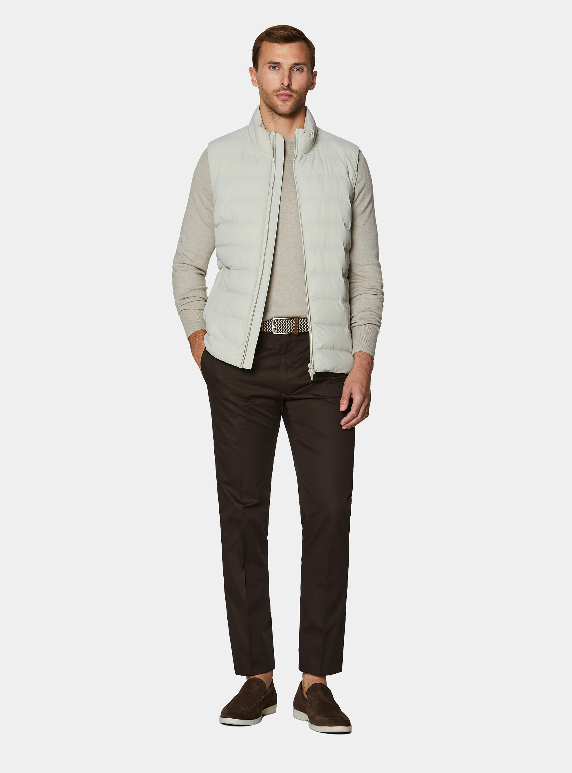 Quilted sleeveless, ECRU