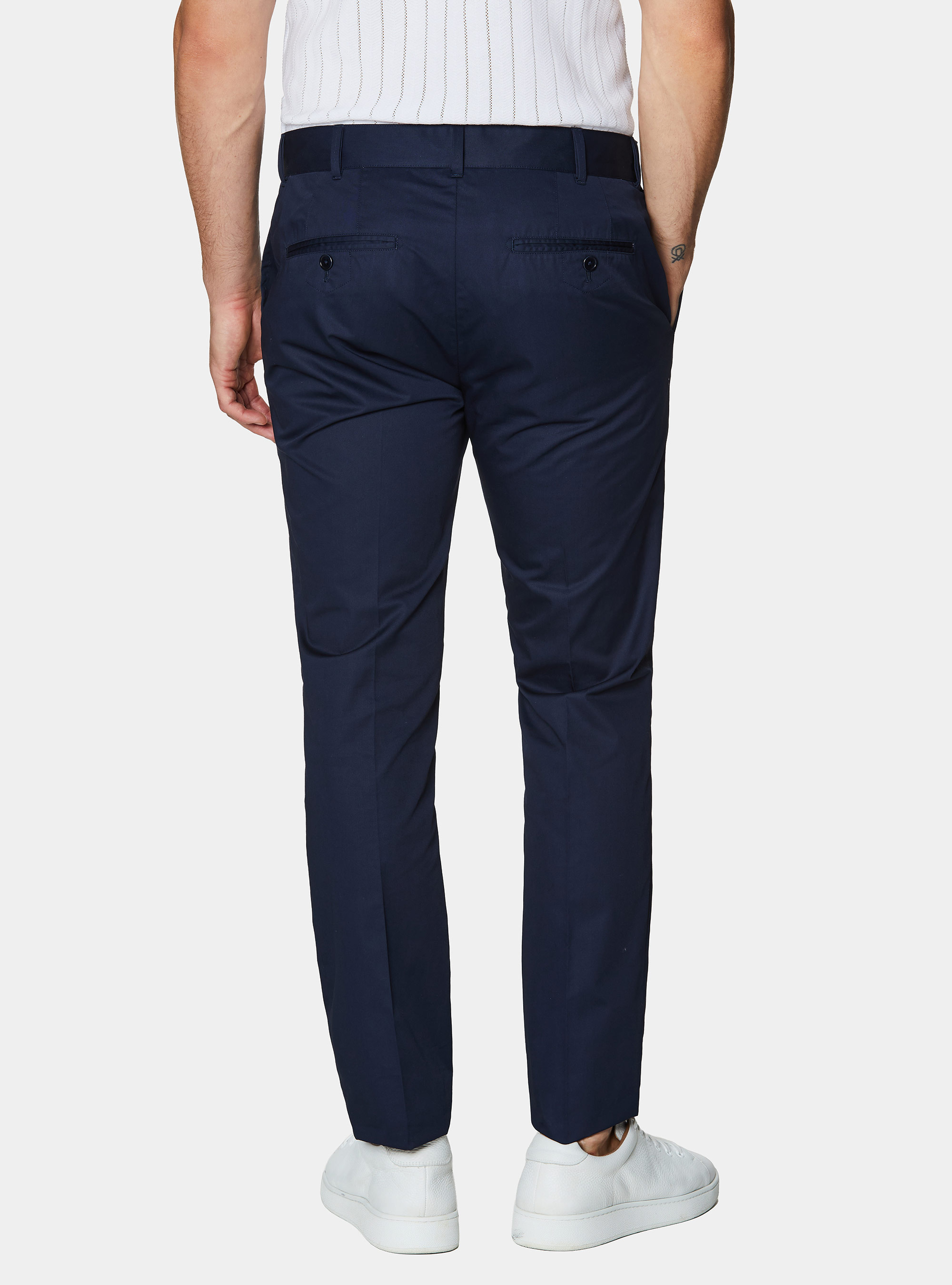 Lightweight twill slim fit chino trousers, NAVY BLUE