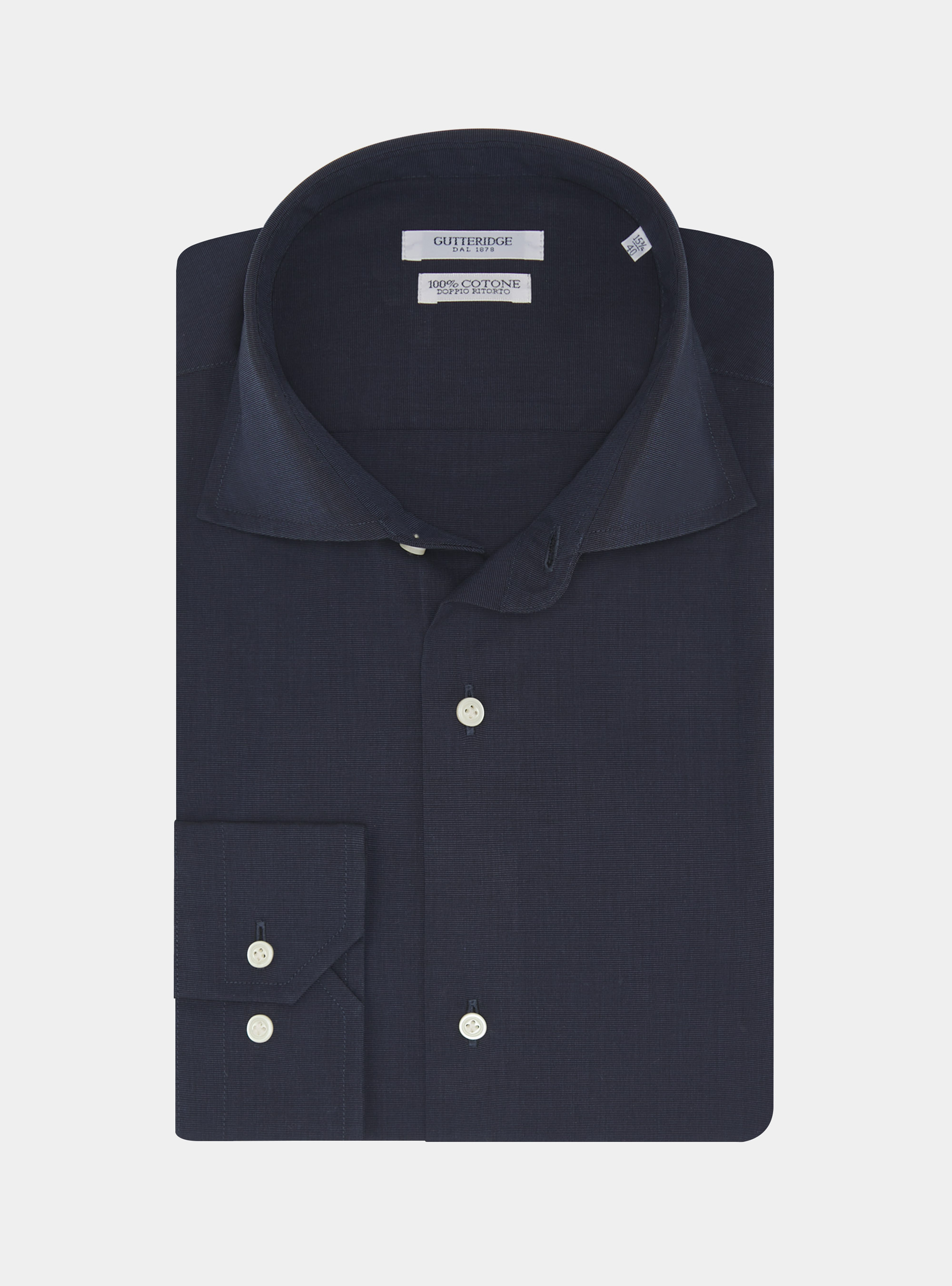 Chemise en coton fil &agrave; fil, BLEU MARINE
