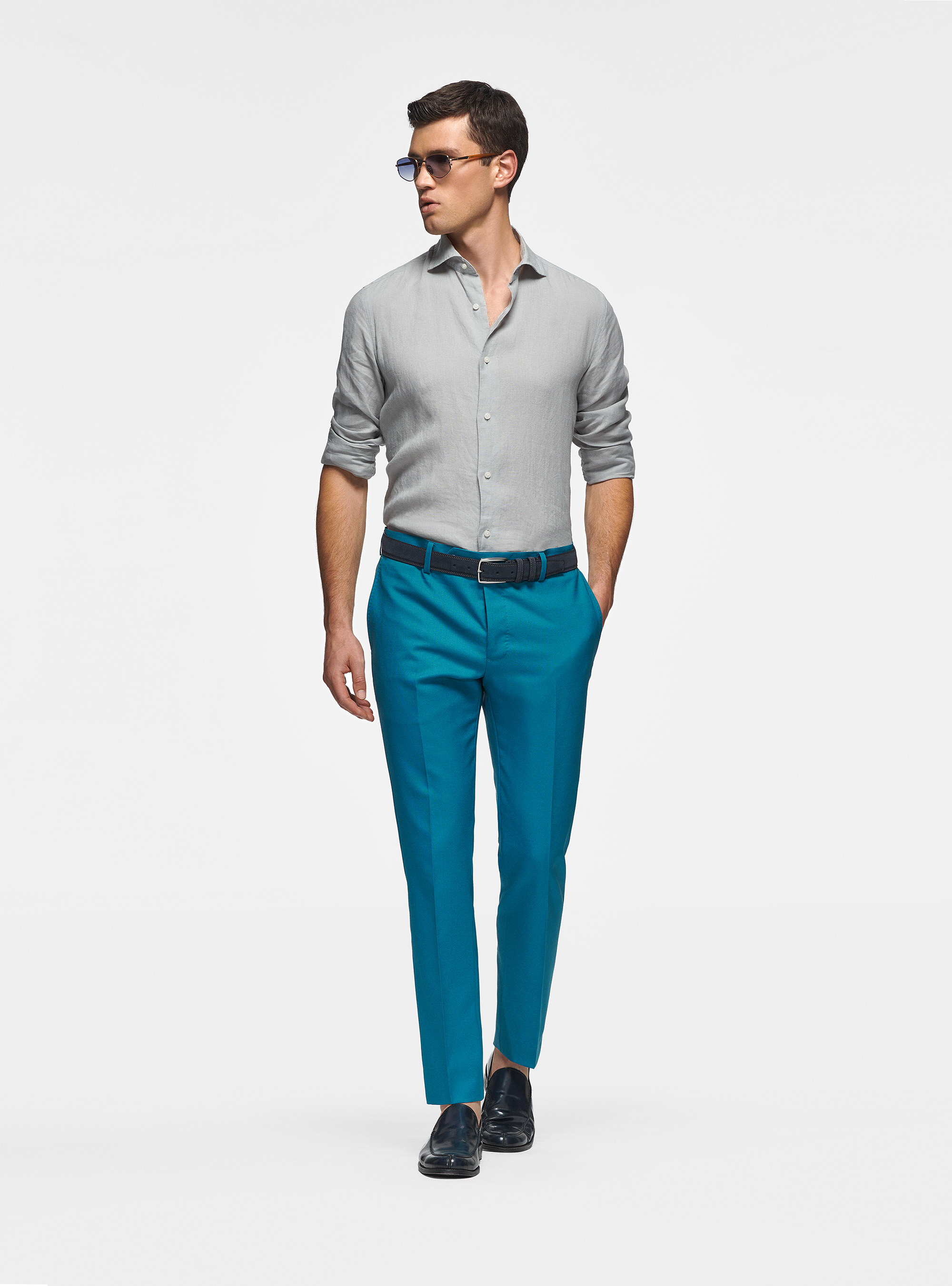 Pantalon en pure laine Vitale Barberis Canonico, P&Egrave;TROLE