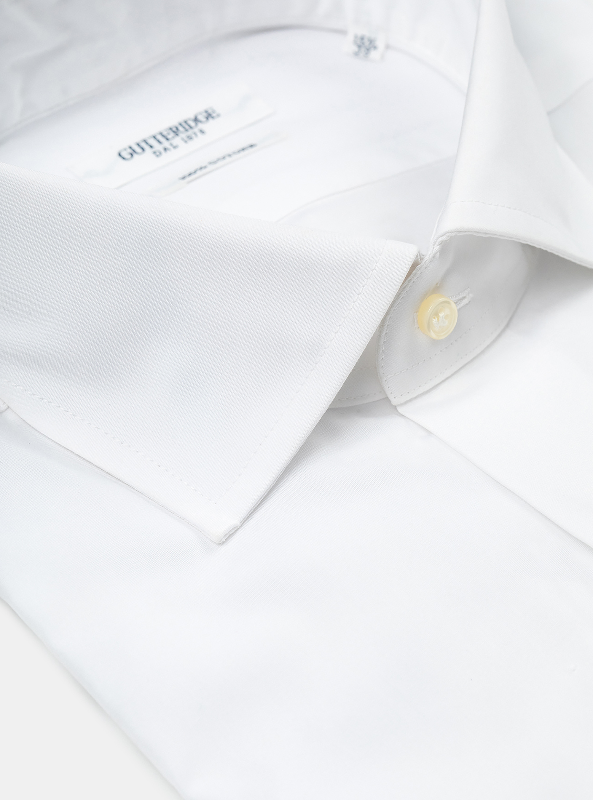 Fil a fil cotton French collar shirt, WHITE