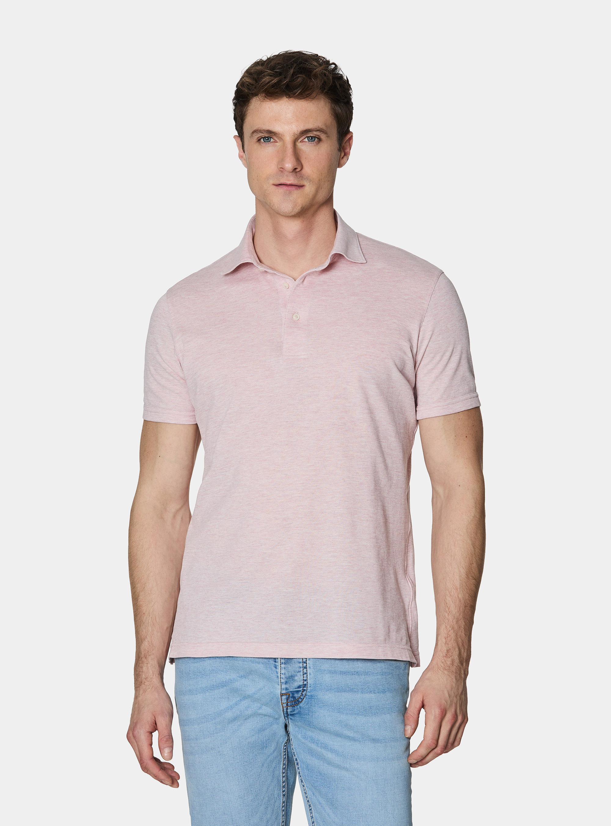 GT01 Stretch-Pique-Poloshirt, ROSA 0487C