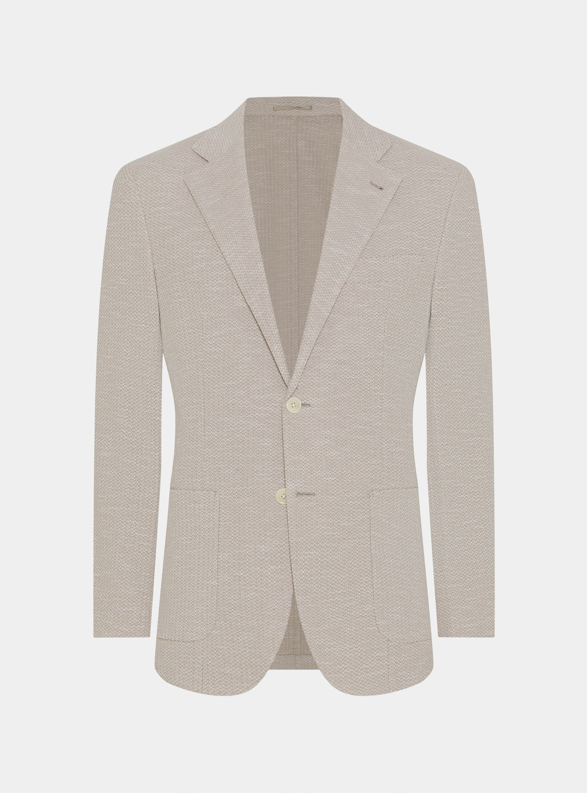 Cotton and linen jersey blazer, SAND