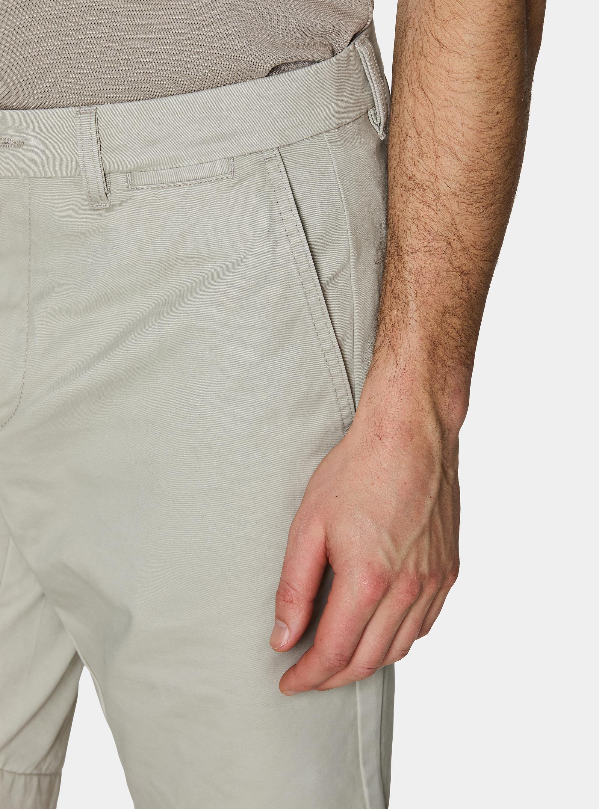 Cotton twill chino Bermuda shorts, ECRU