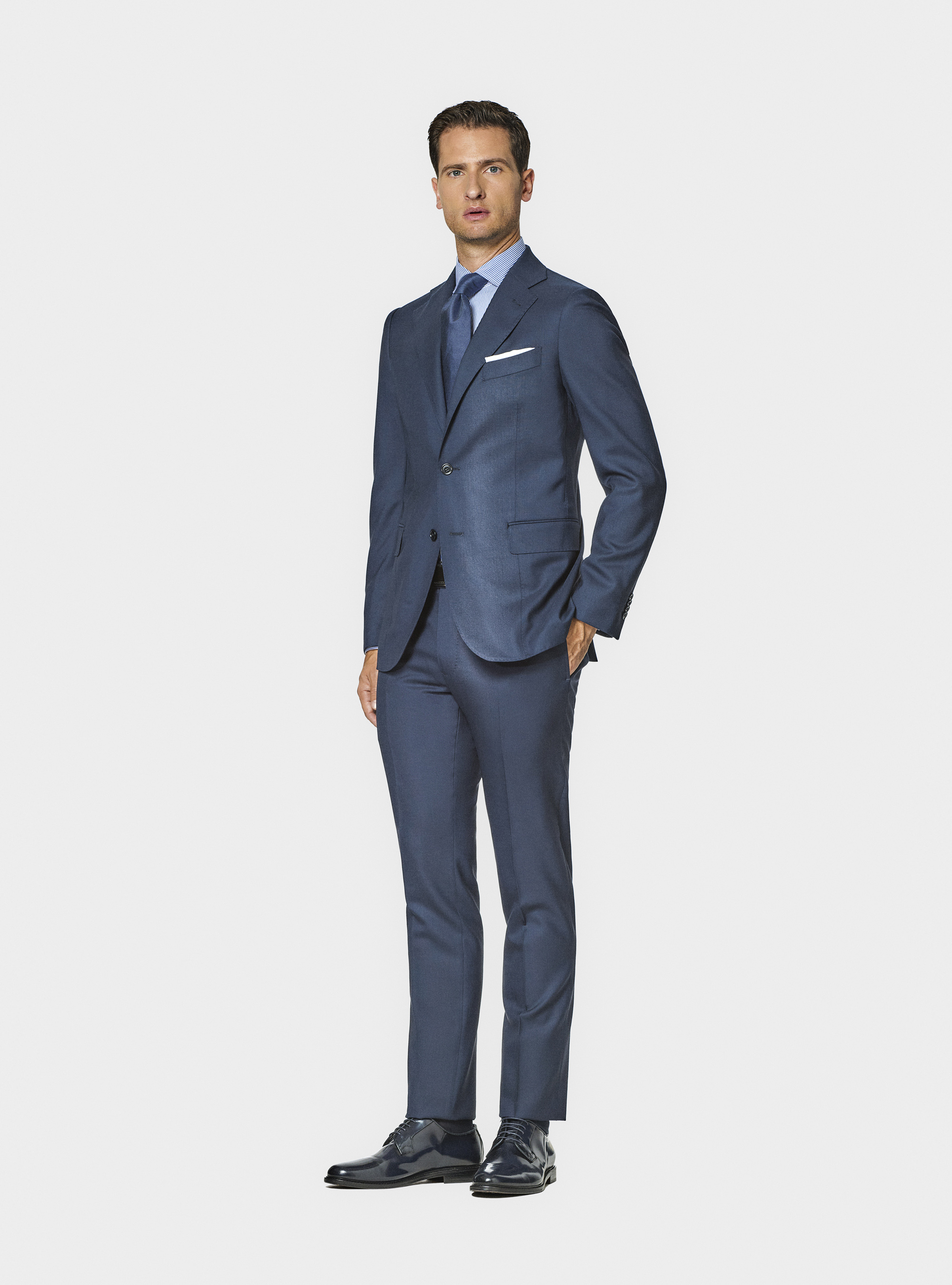 Abito navy in pura lana Vitale Barberis Canonico, 